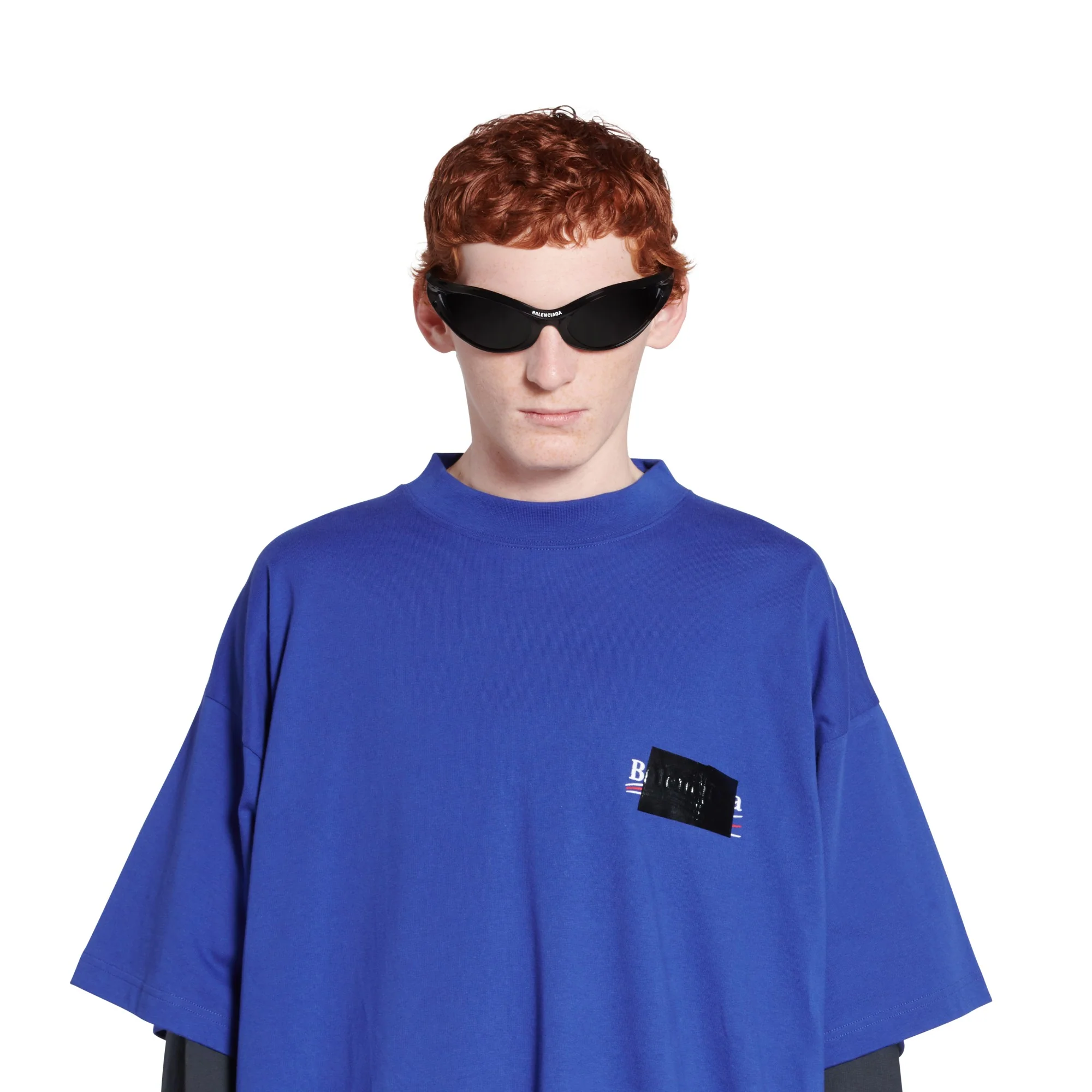 Oversized T-Shirt - Indigo/White/Red - Image 3