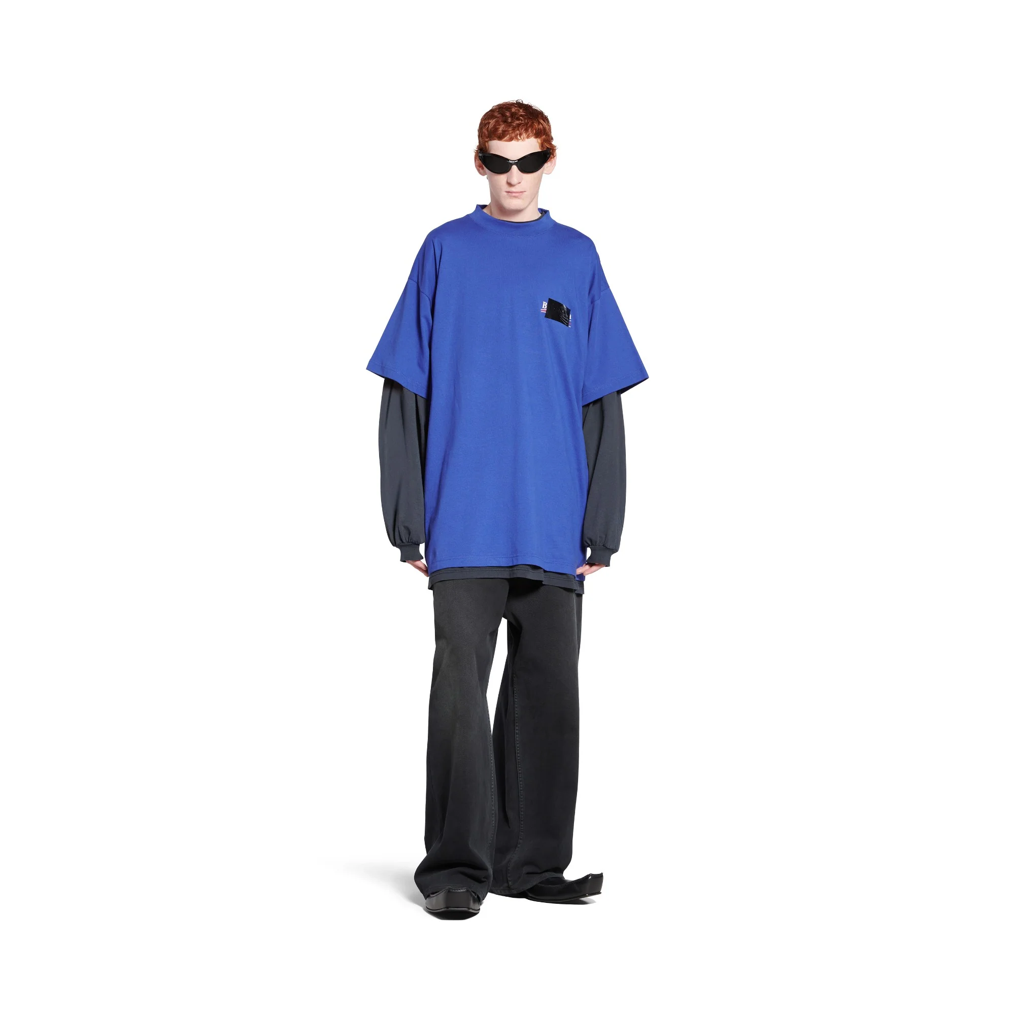 Oversized T-Shirt - Indigo/White/Red - Image 4