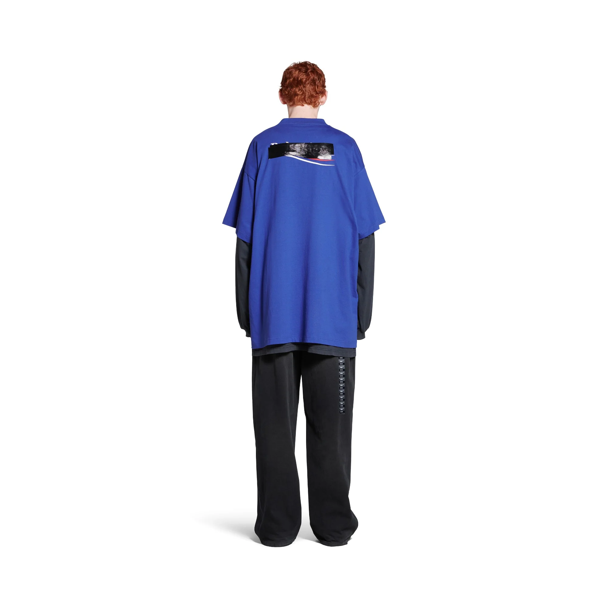 Oversized T-Shirt - Indigo/White/Red - Image 5