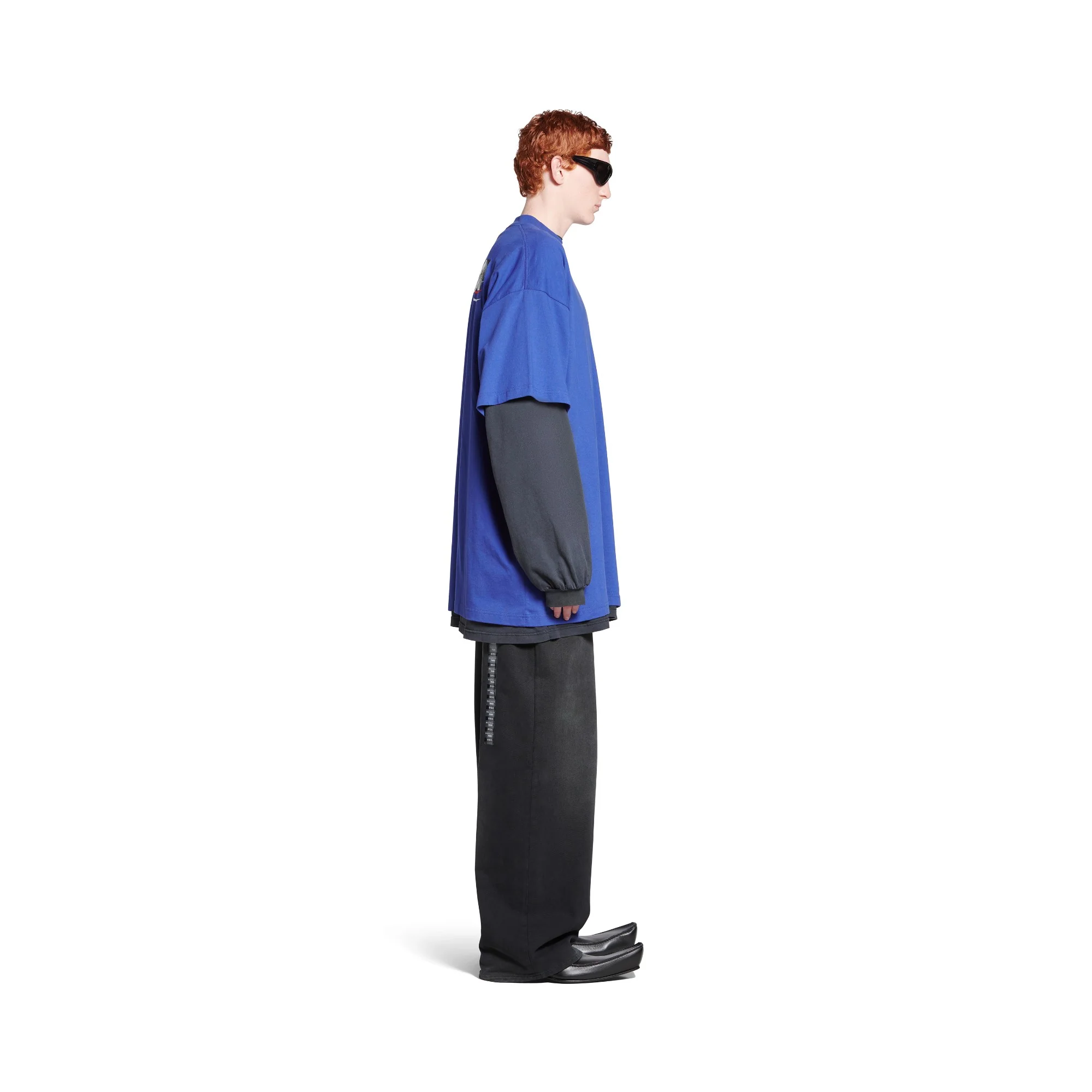Oversized T-Shirt - Indigo/White/Red - Image 6
