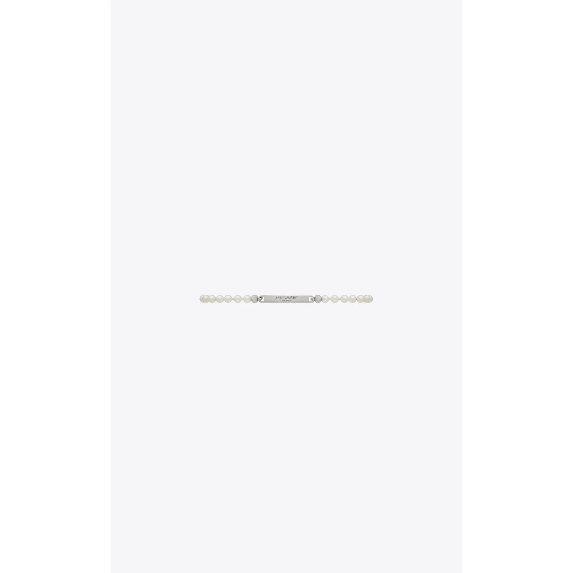 Tag & Pearl Bracelet - Palladium/Creme
