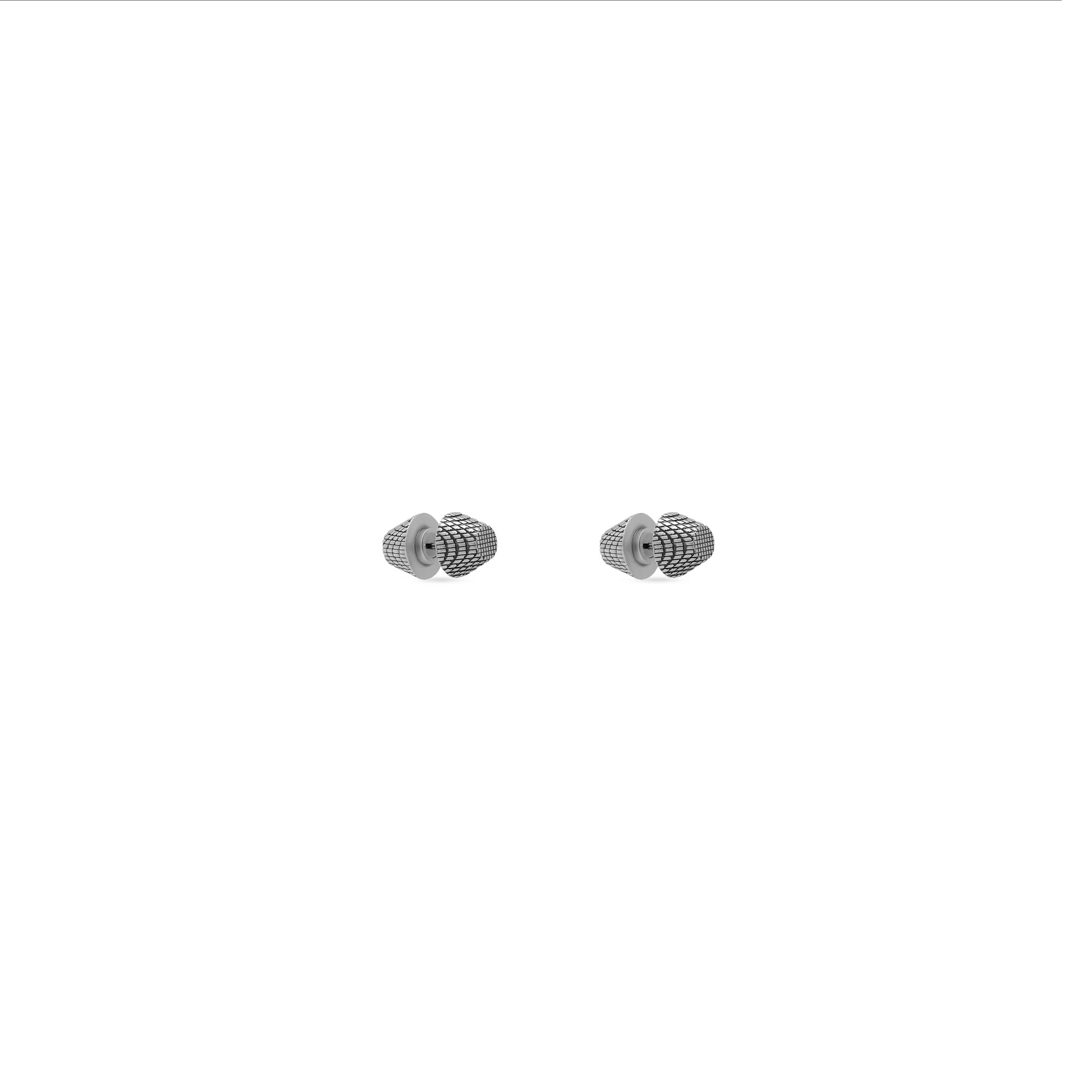 Cagole Stud Earrings P - Antique Silver