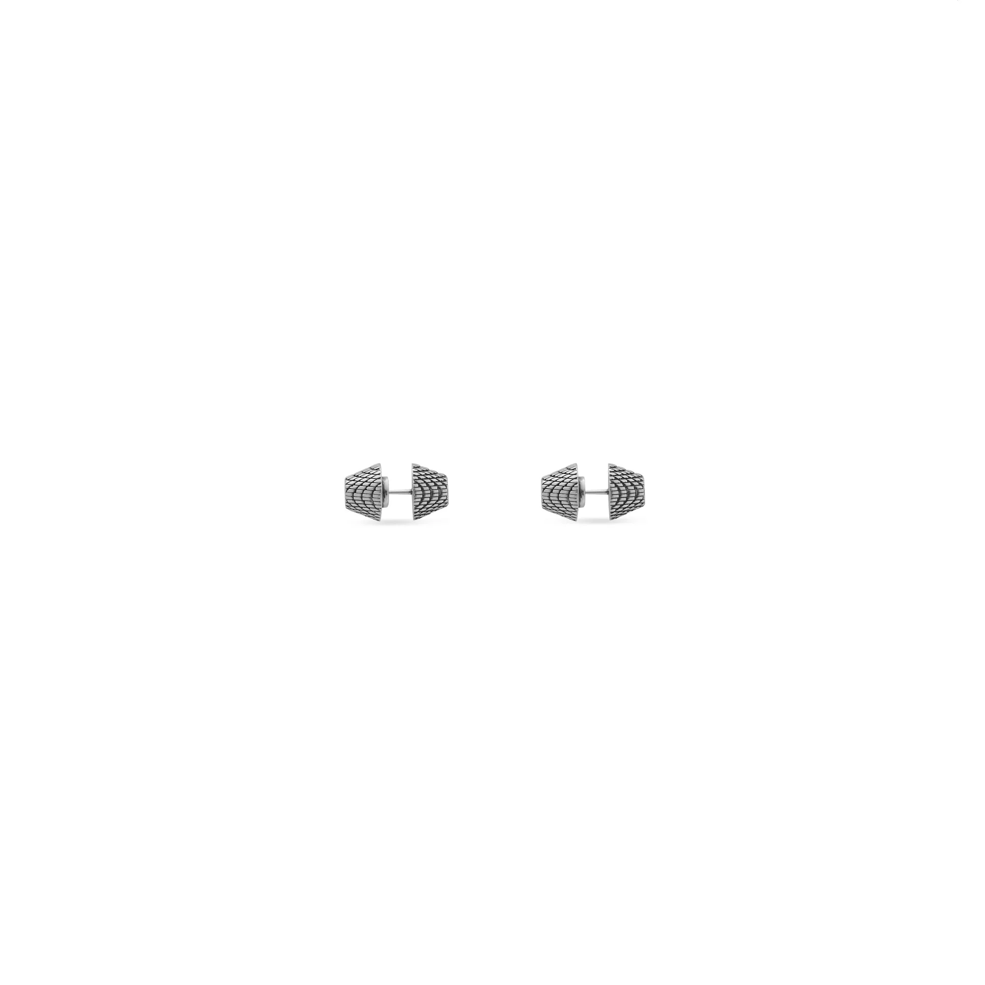Cagole Stud Earrings P - Antique Silver - Image 3