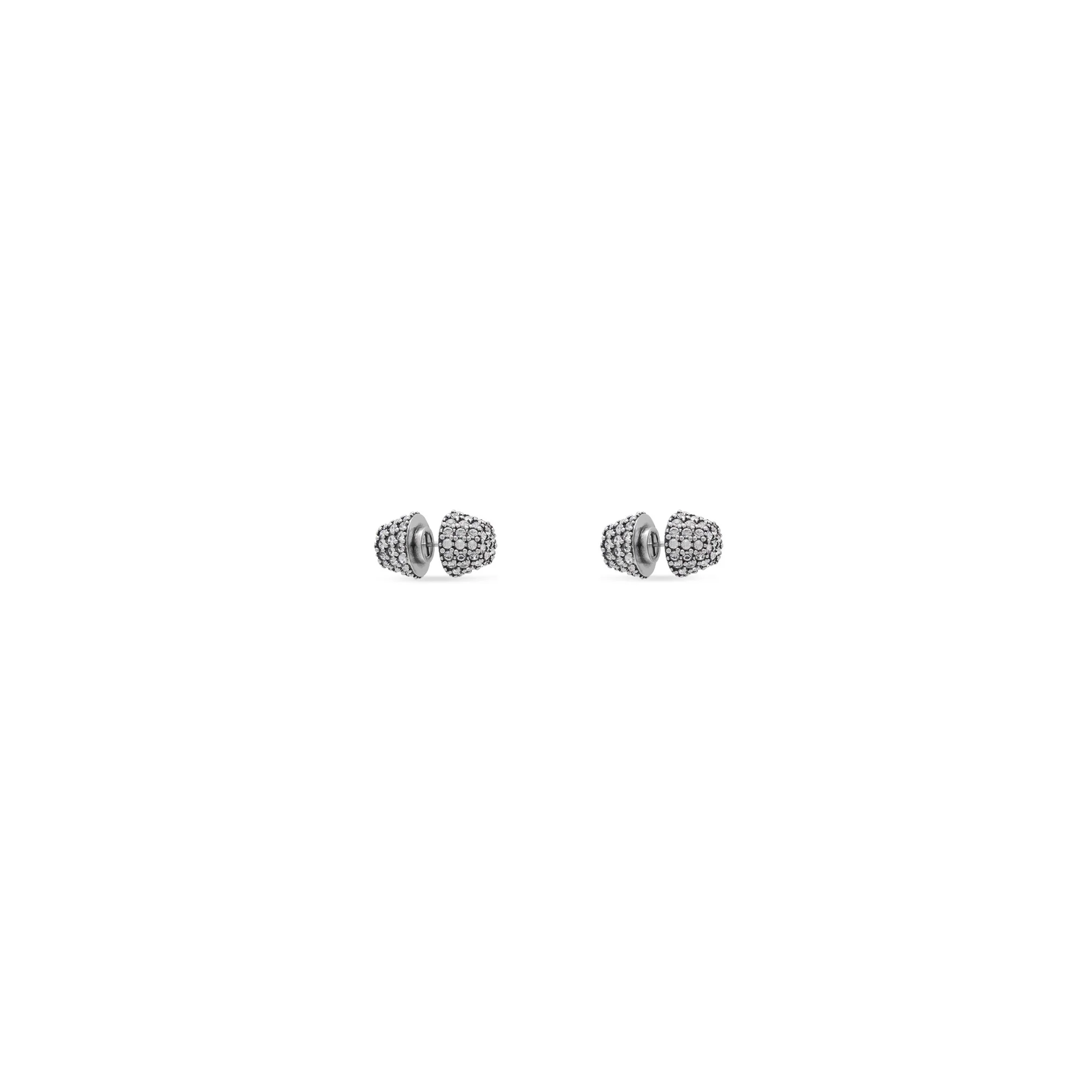 Cagole Stud Earrings P - Ant Silver/Crystal