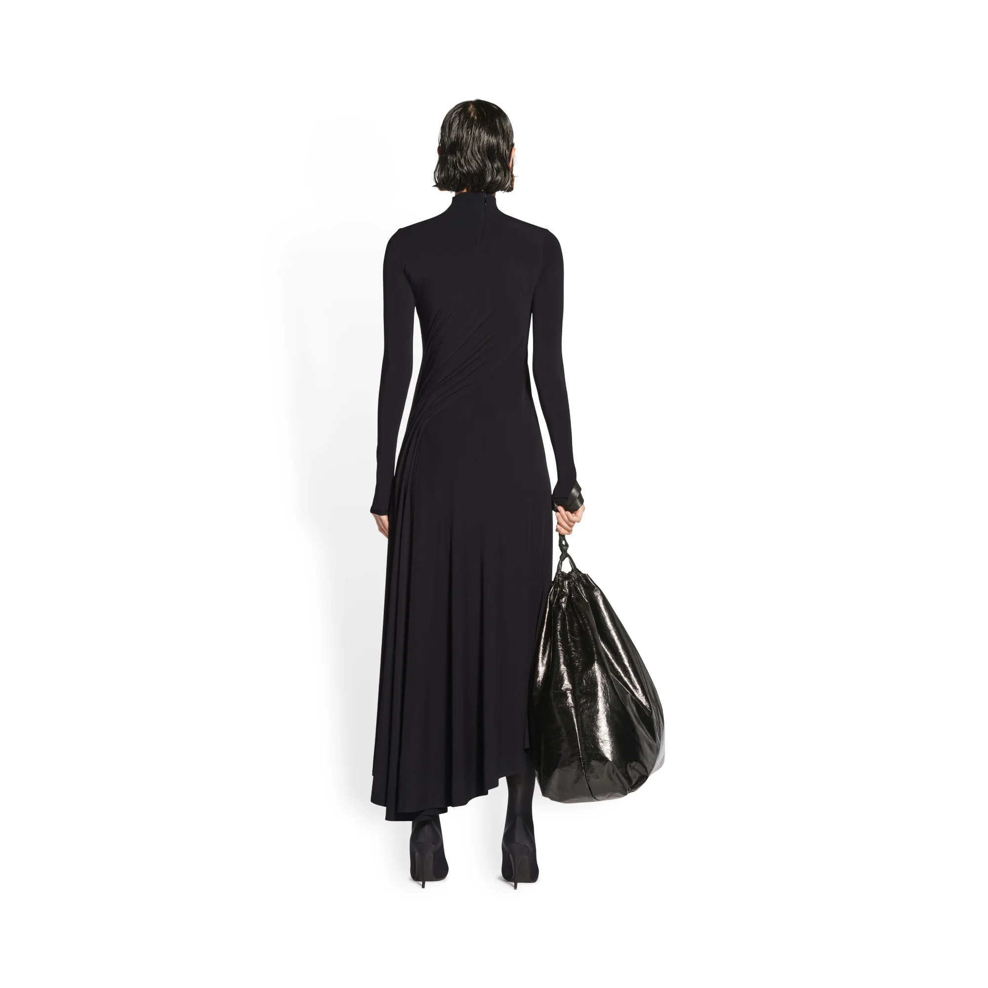 Twisted Slit Dress - Black - Image 4