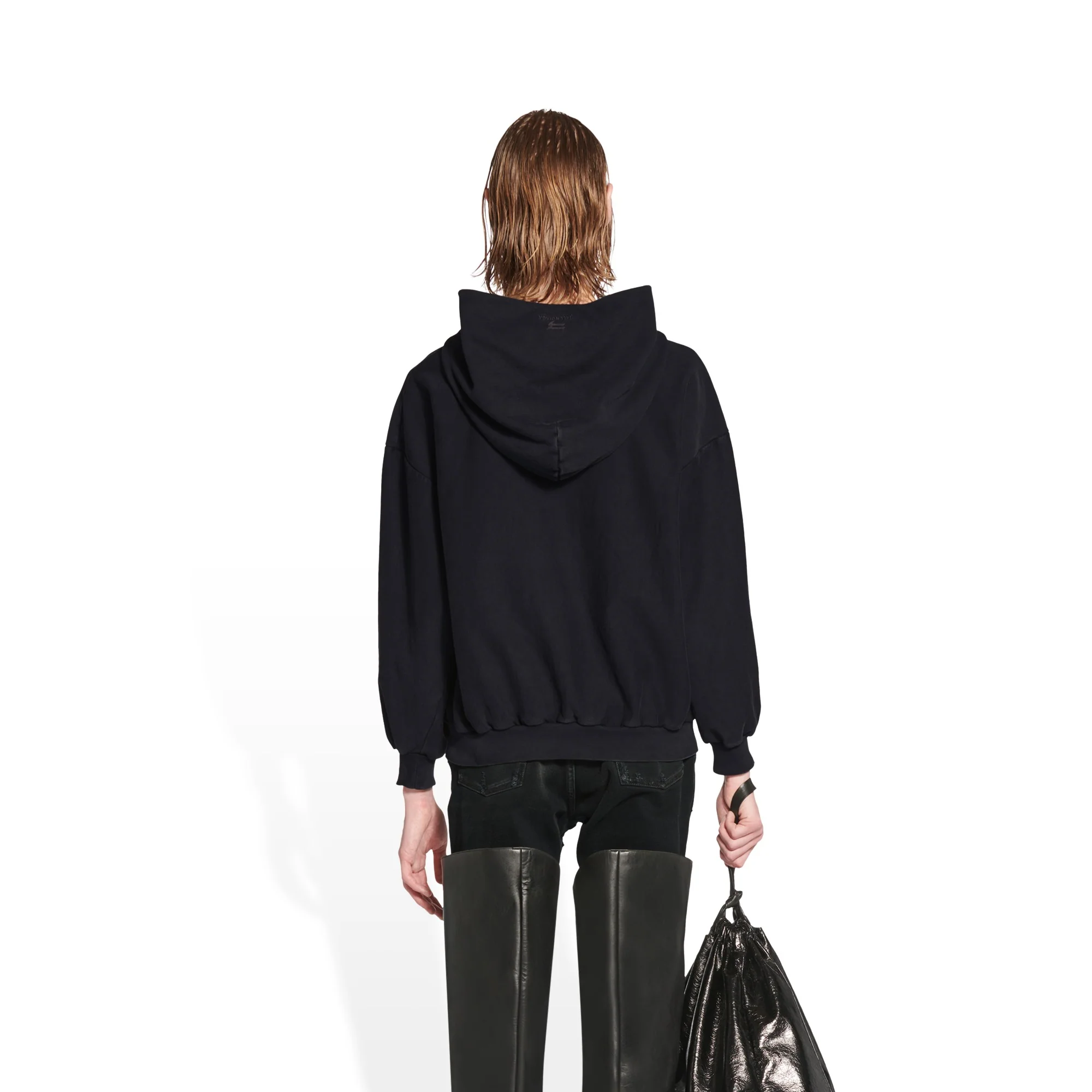 Small Fit Zip-Up Hoodie - Washed Black/Wsd Bk - Image 4