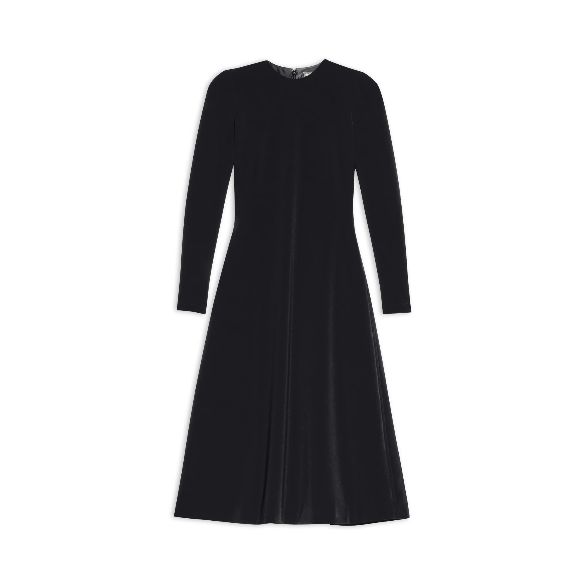 A-Line Crewneck Dress - Black