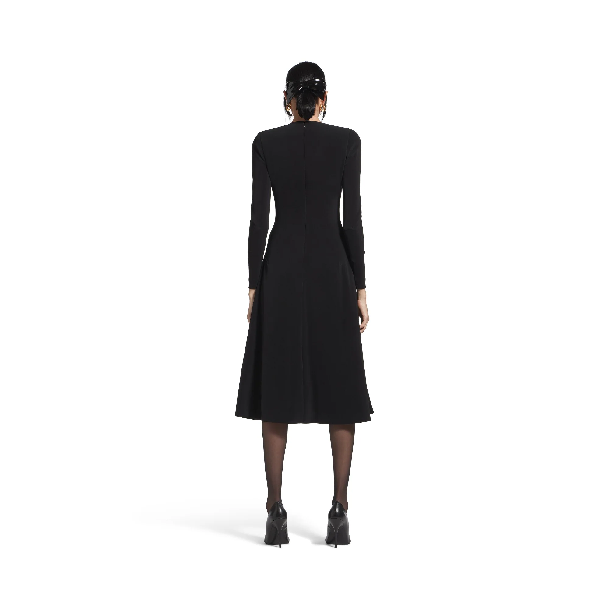 A-Line Crewneck Dress - Black - Image 4