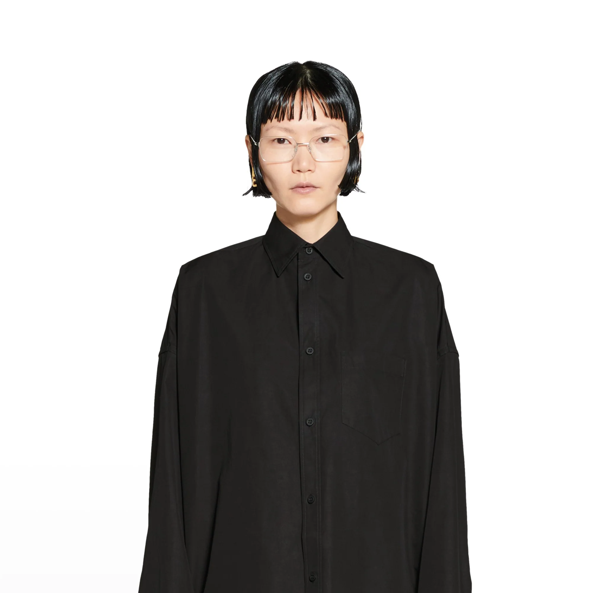 Cocoon Shirt - Black - Image 6