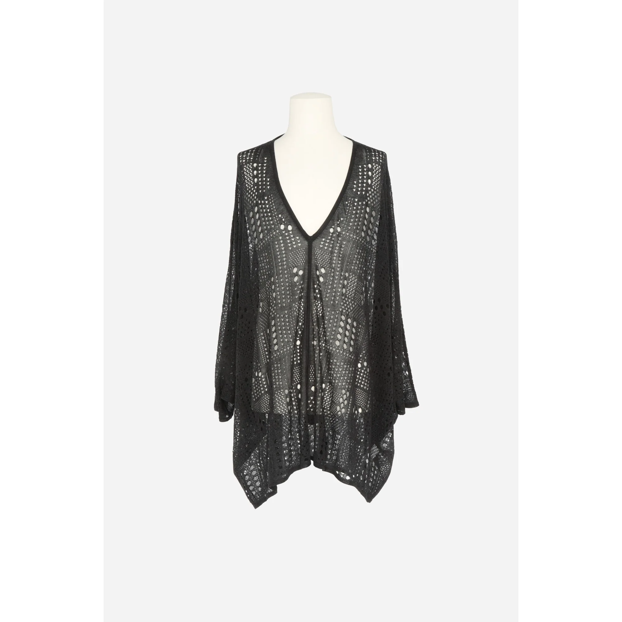 Kaftan Maille Dentelle Graphic - Noir