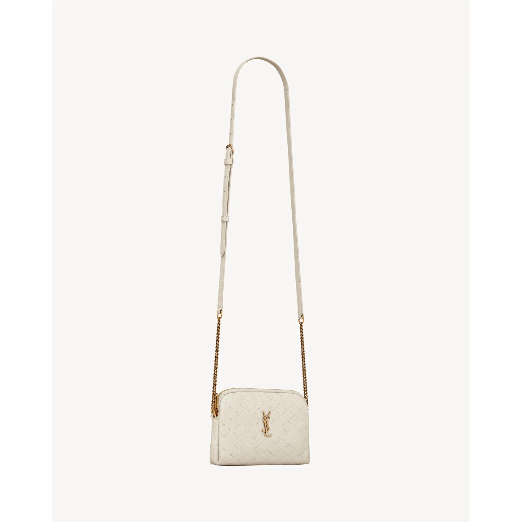 Gaby Zipped Pouch On Chain - Crema Soft - Image 4