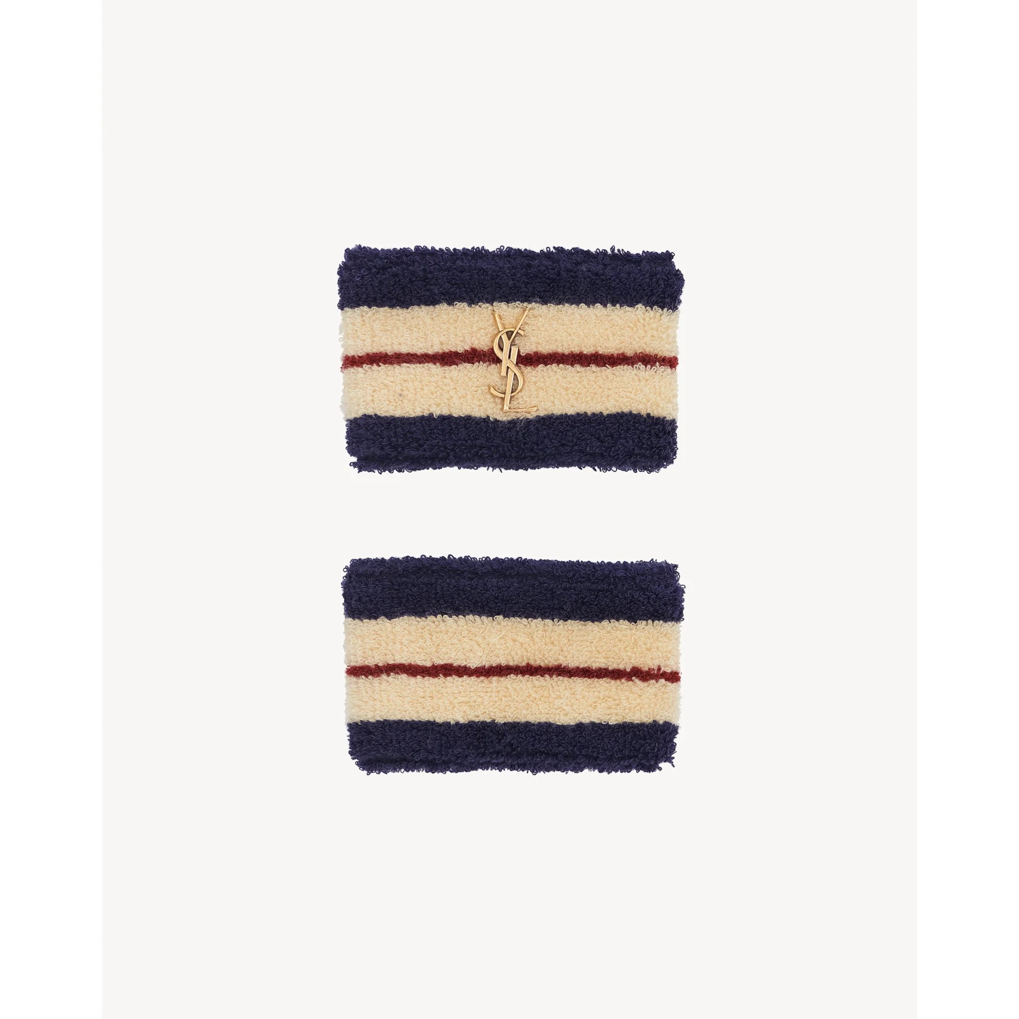 2 Stripe Wristband - Off White/Blue