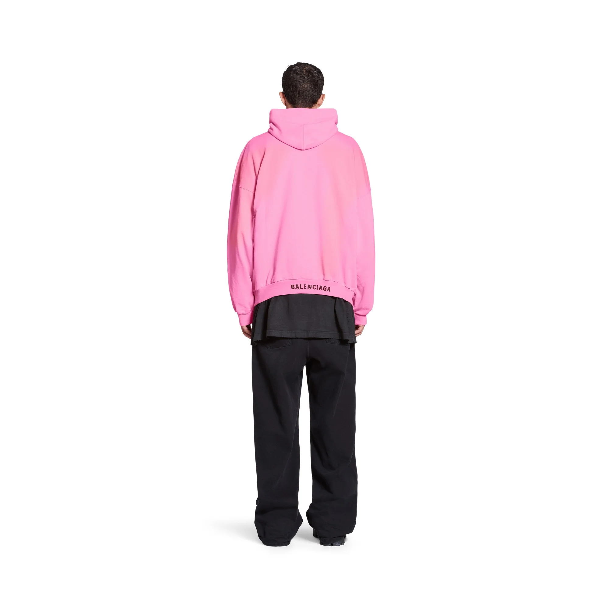 Large Fit Hoodie - Pink/Black - Image 3