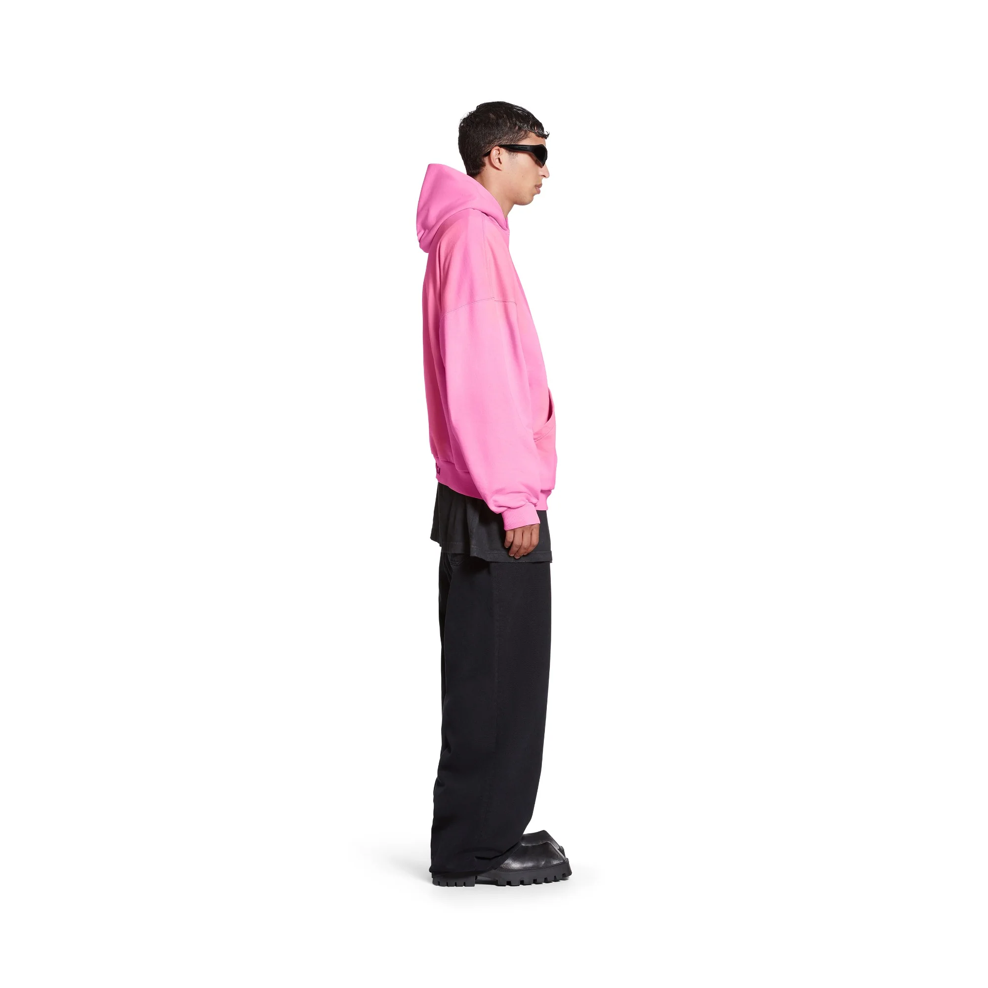 Large Fit Hoodie - Pink/Black - Image 4
