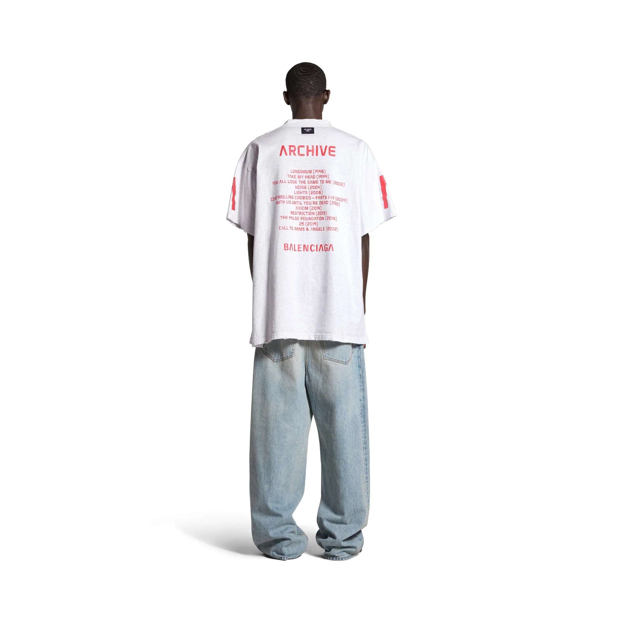 Oversized T-Shirt - Light Heathr Gry/Red - Image 4