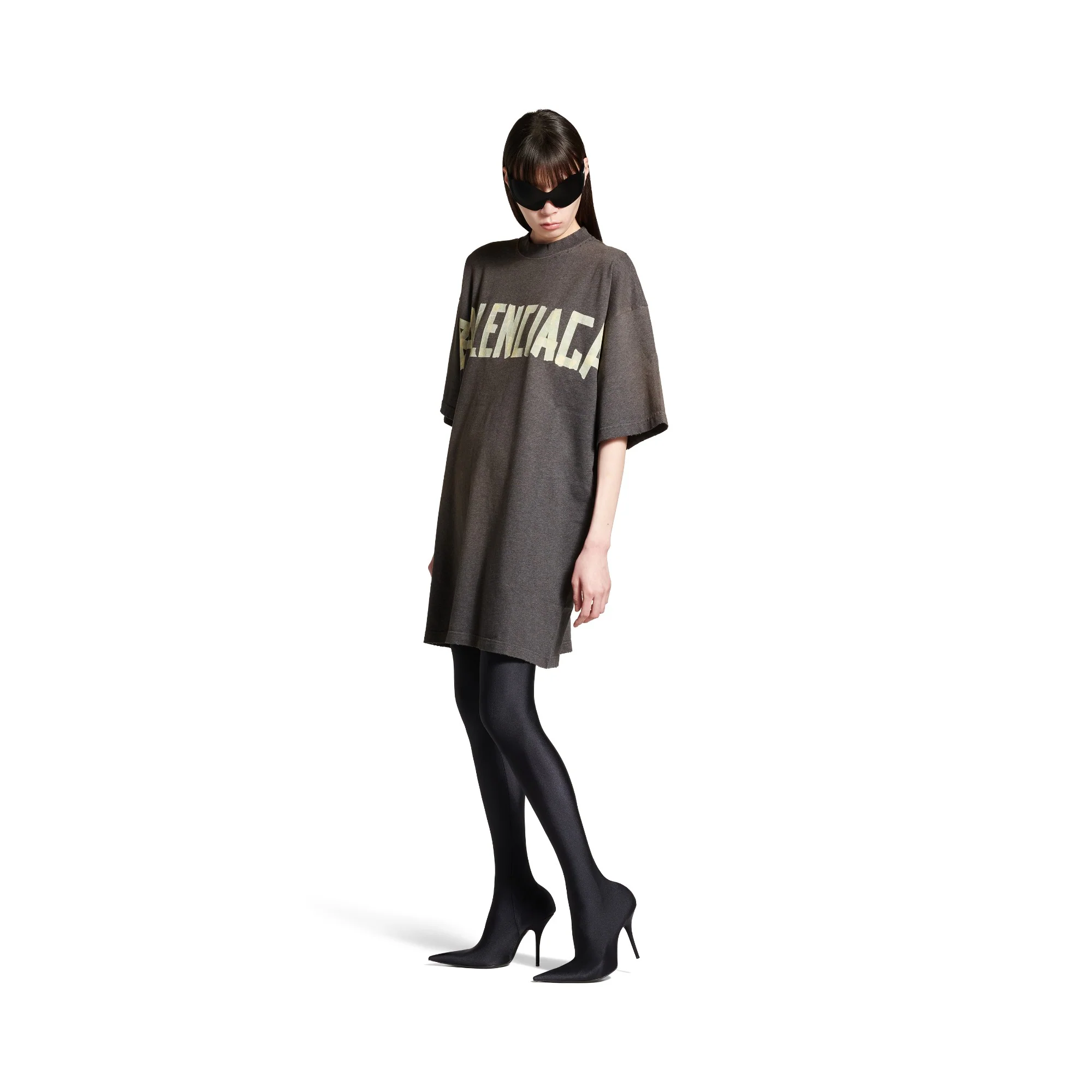 T-Shirt Dress - Dark Heather Grey - Image 3