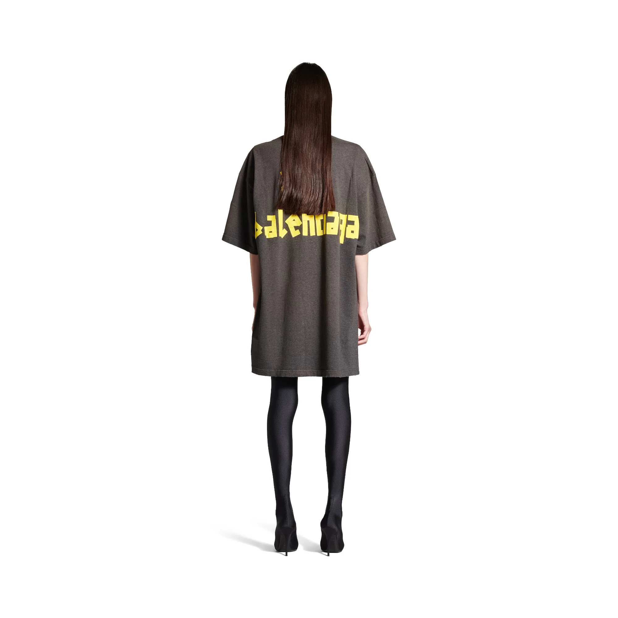 T-Shirt Dress - Dark Heather Grey - Image 4