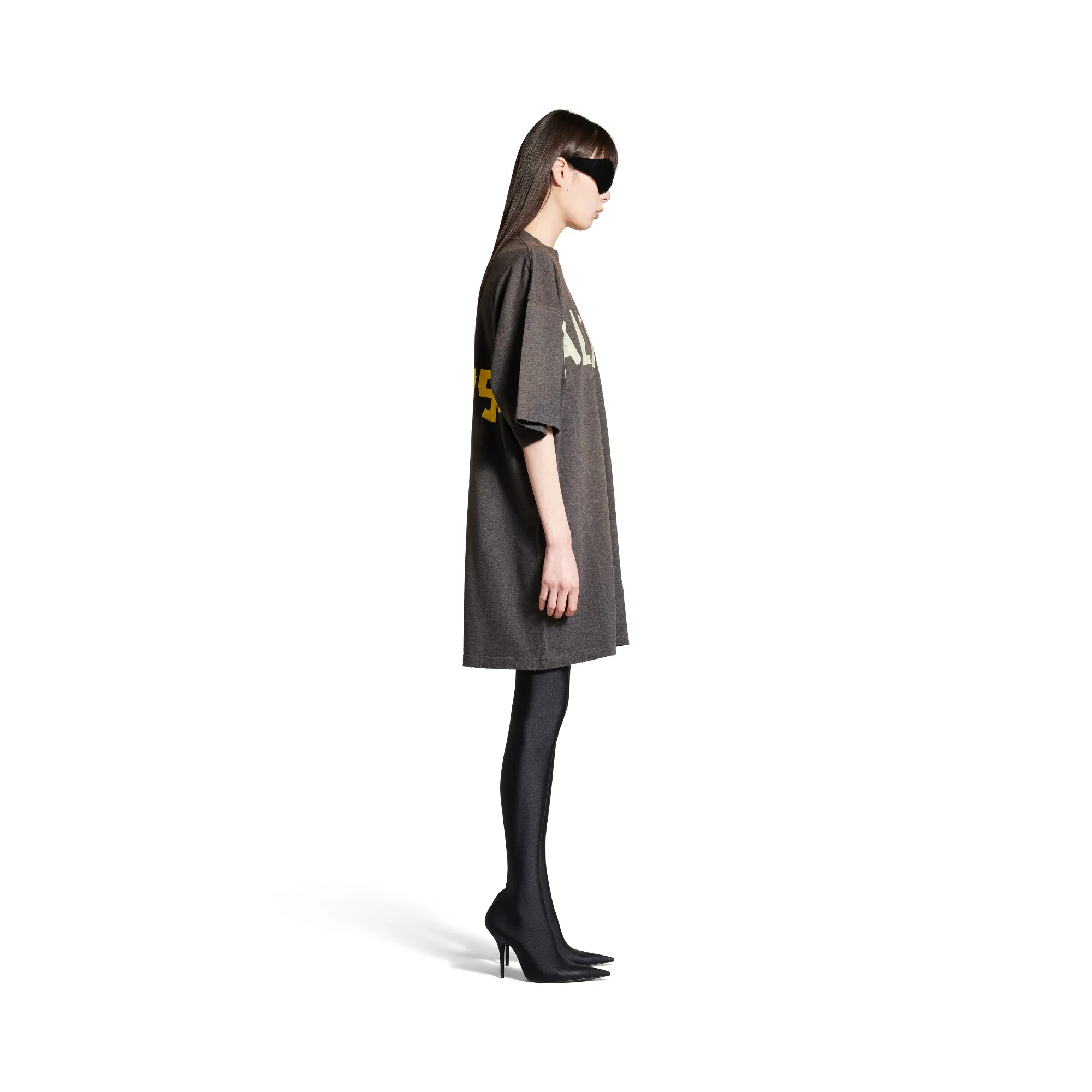 T-Shirt Dress - Dark Heather Grey - Image 5
