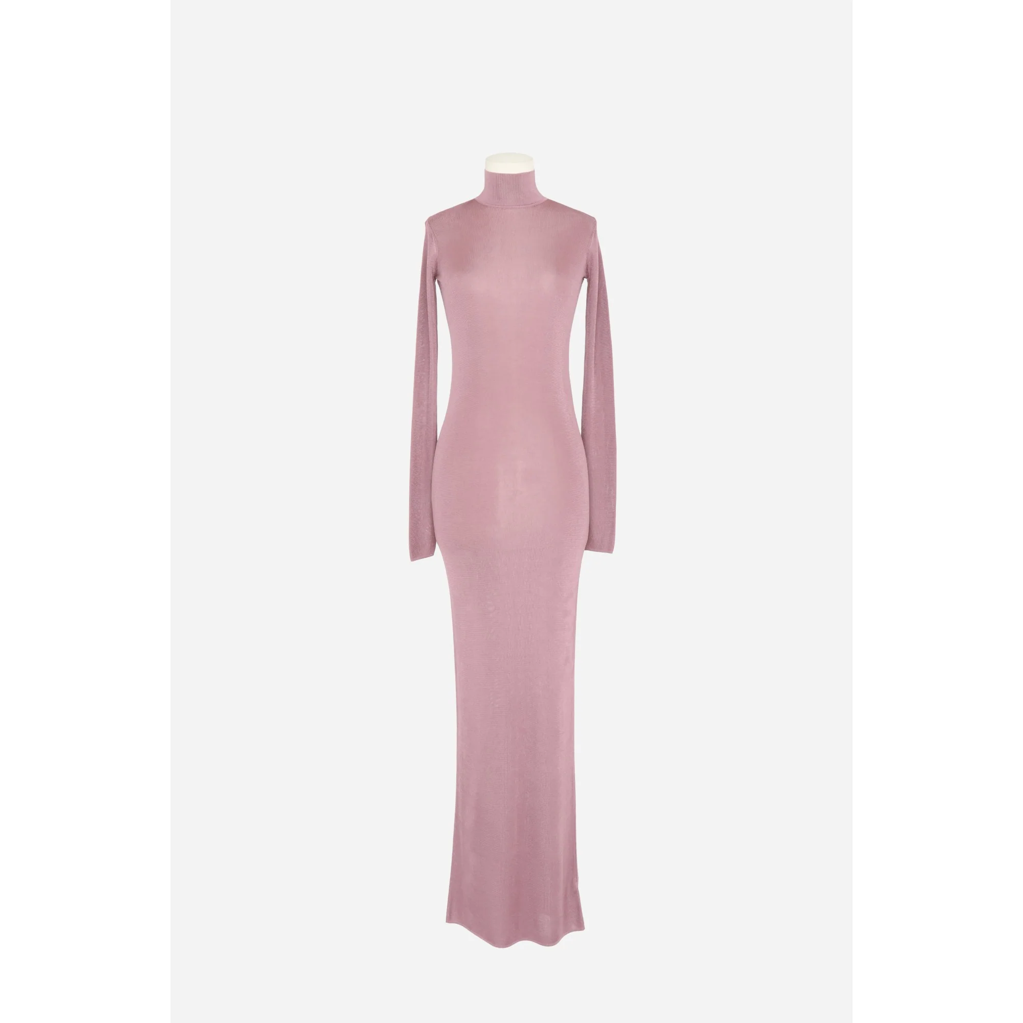 Robe Longue Colonne Col Montan - Mauve
