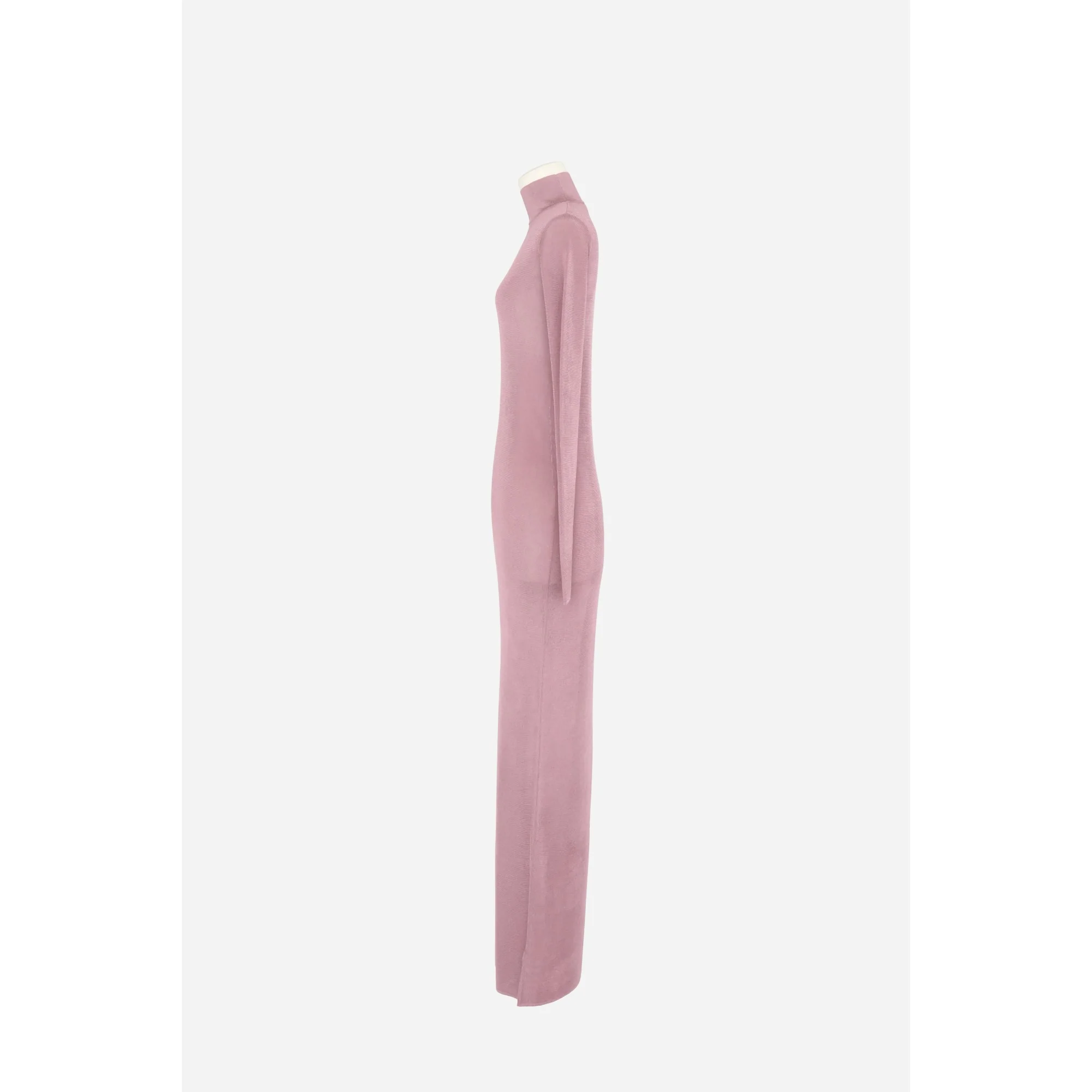 Robe Longue Colonne Col Montan - Mauve - Image 3
