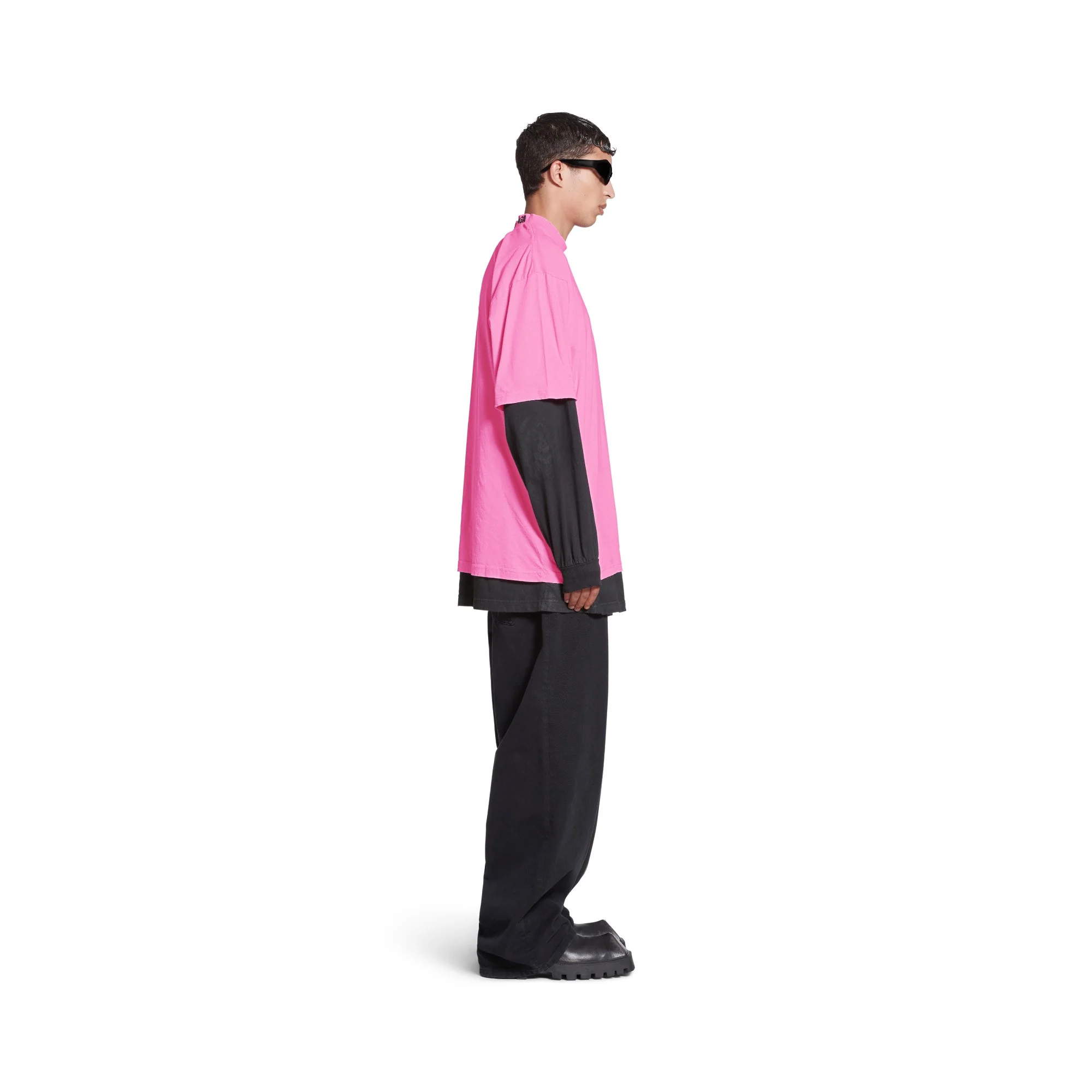 Medium Fit T-Shirt - Pink/Black - Image 5