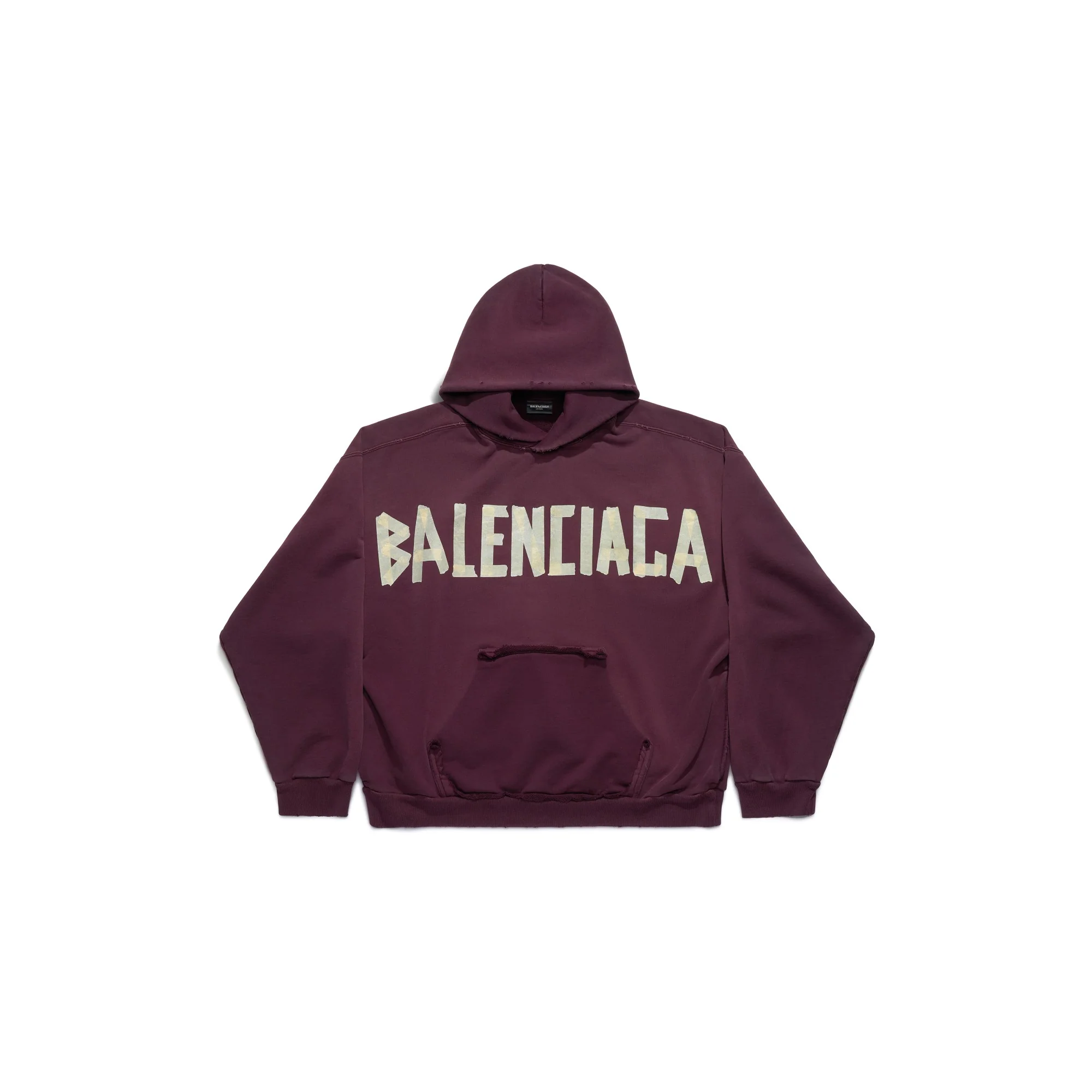 Ripped Pocket Hoodie - Bordeaux - Image 4