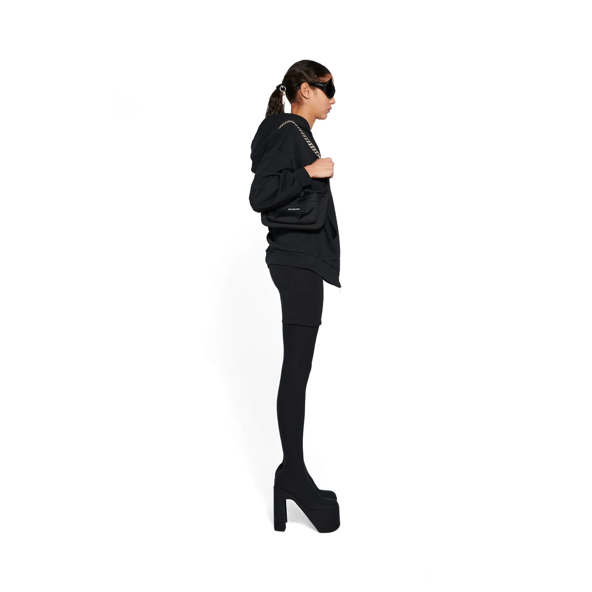 Small Zip-Up Hoodie - Washed Black - Image 5