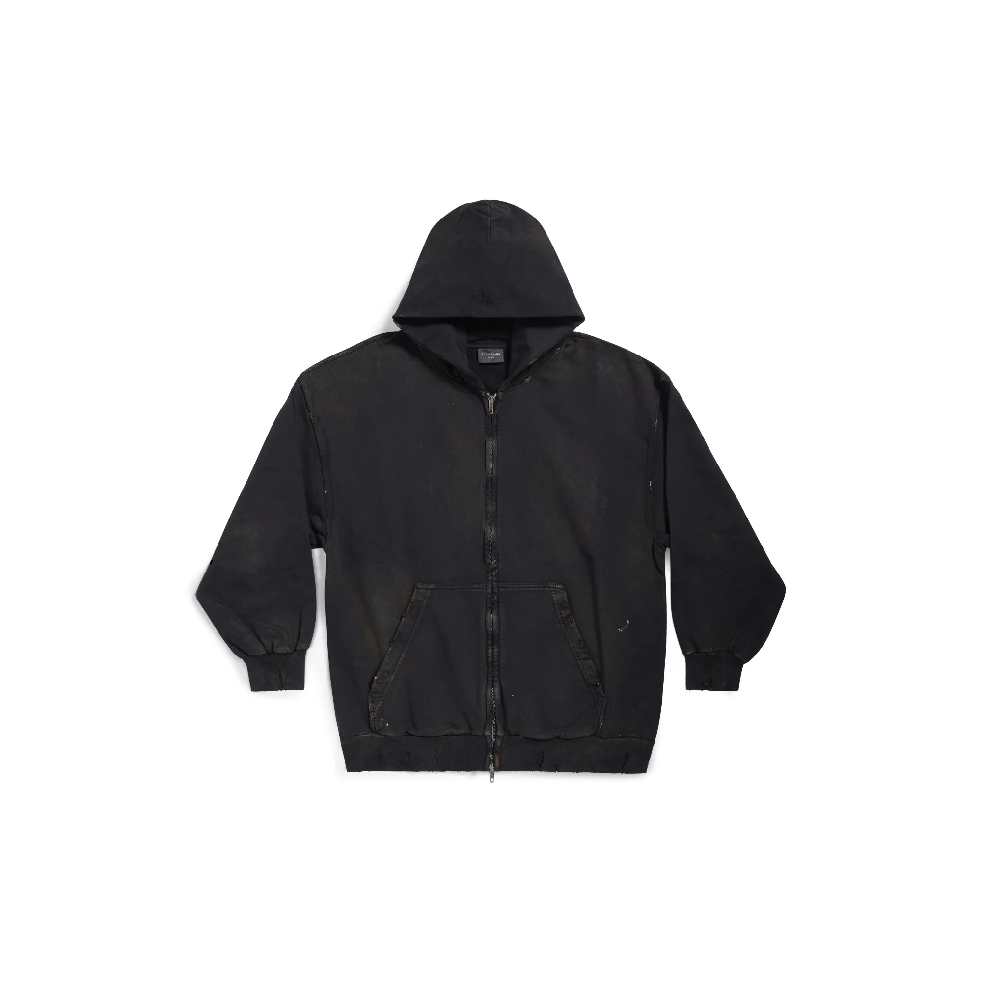 Small Zip-Up Hoodie - Washed Black