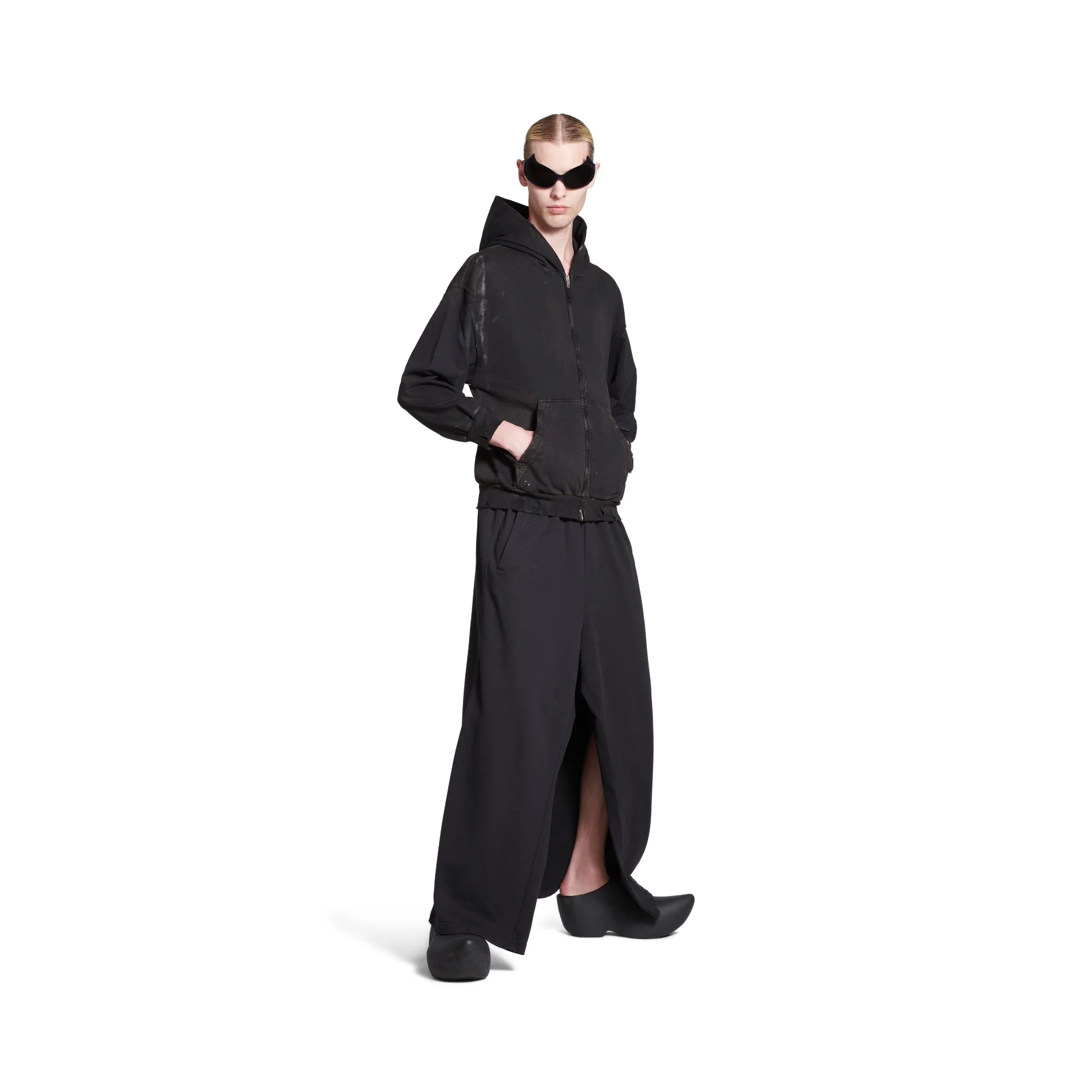Small Zip-Up Hoodie - Washed Black - Image 3