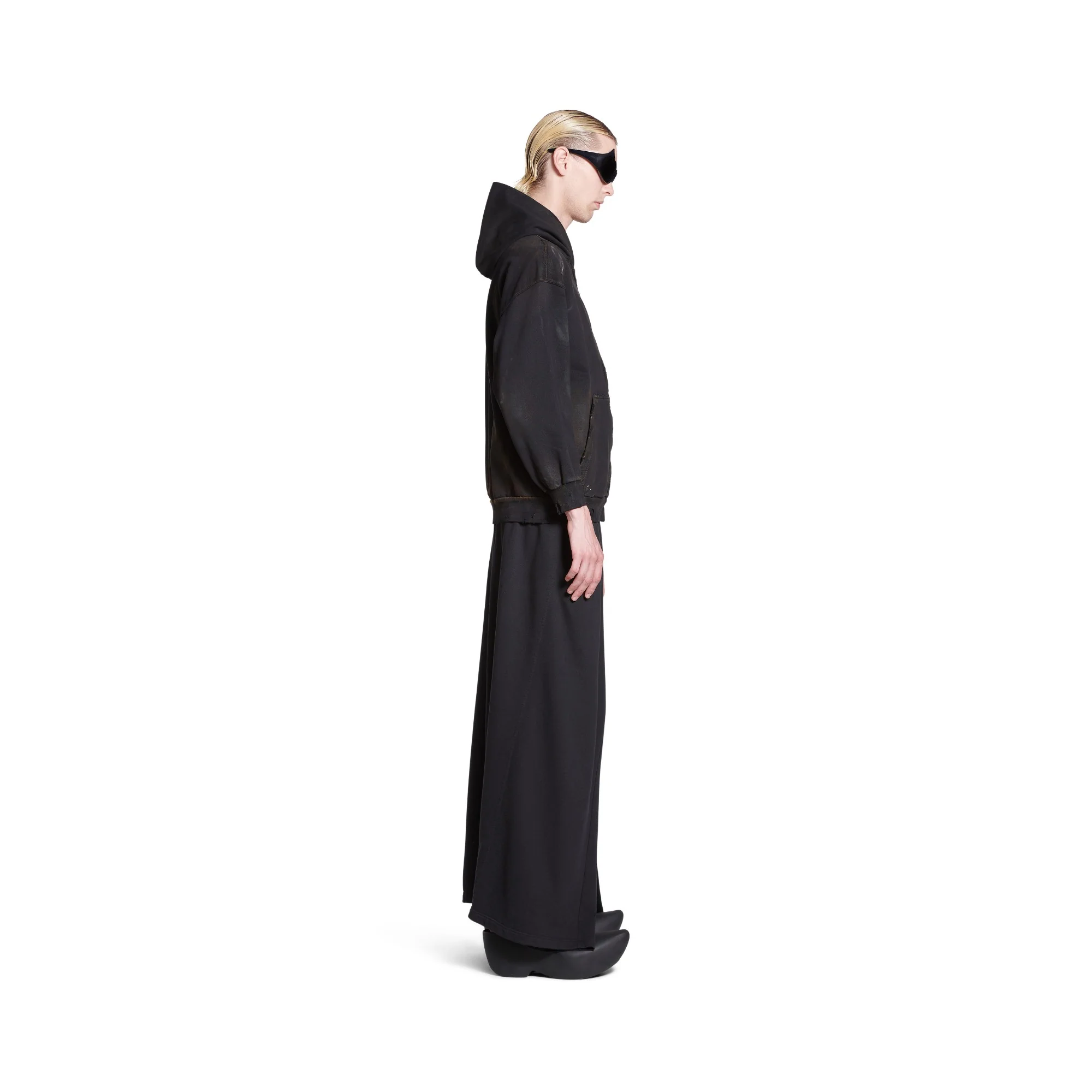 Small Zip-Up Hoodie - Washed Black - Image 5