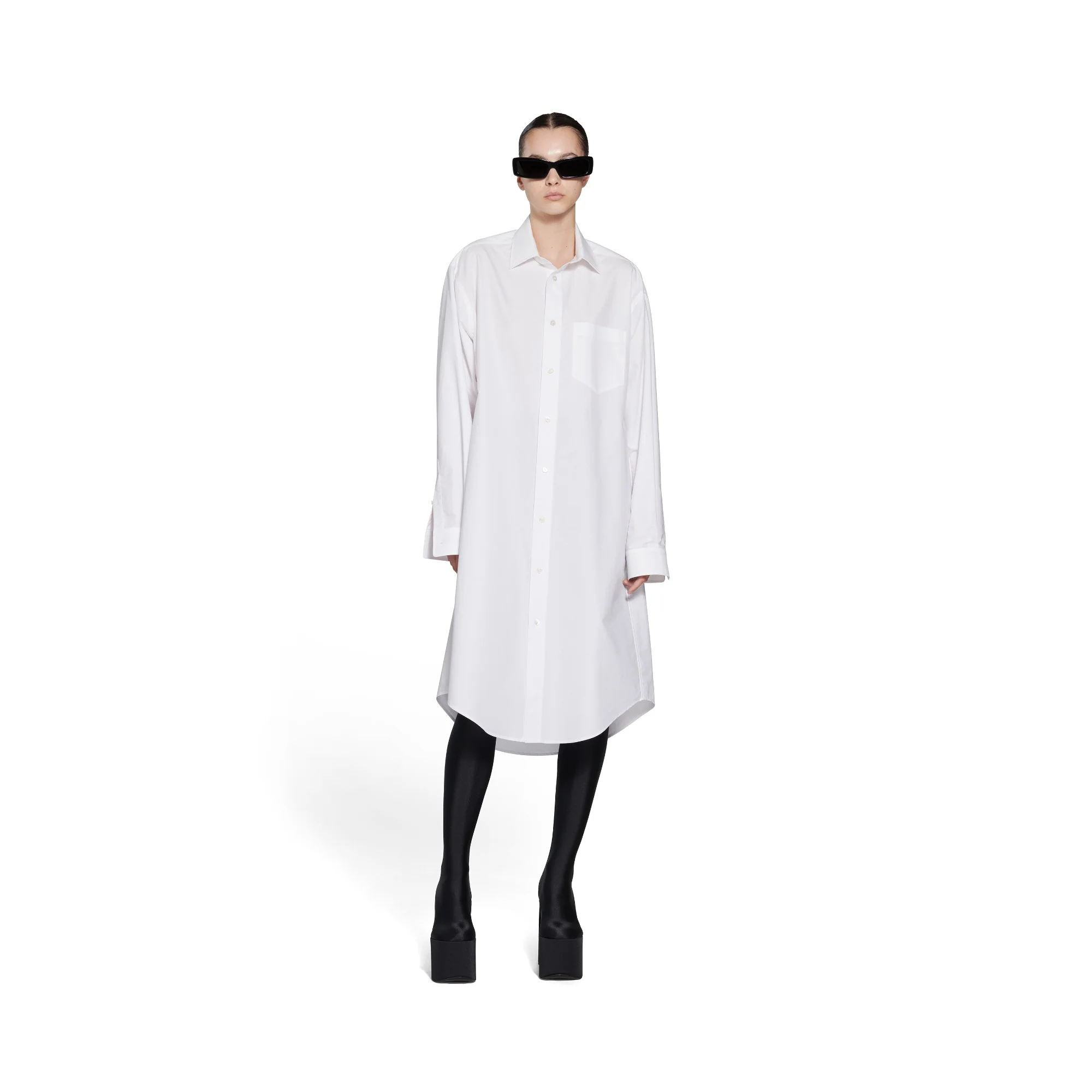 Hourglass Shirt Dress - White - Image 3