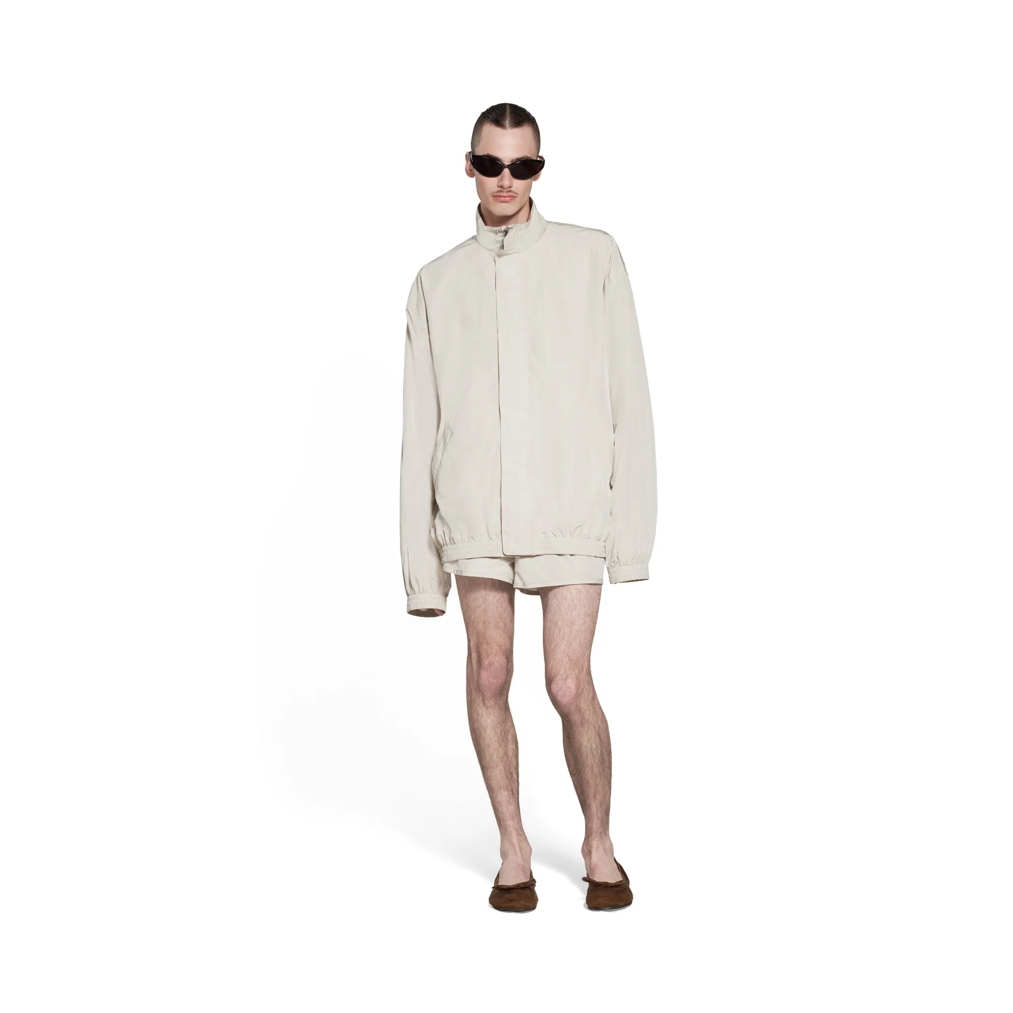 Minimal Tracksuit Jacket - Cement Beige - Image 4