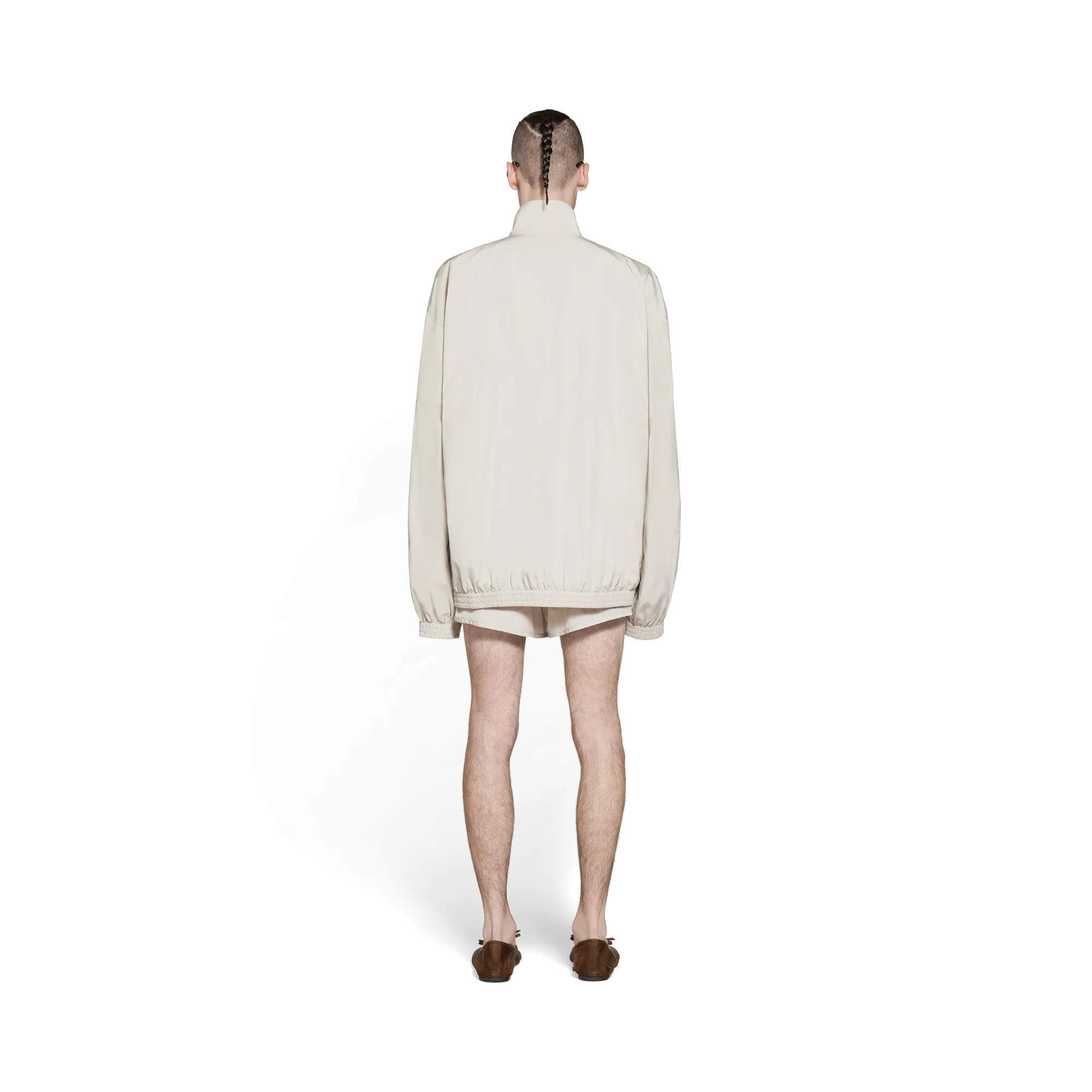 Minimal Tracksuit Jacket - Cement Beige - Image 5