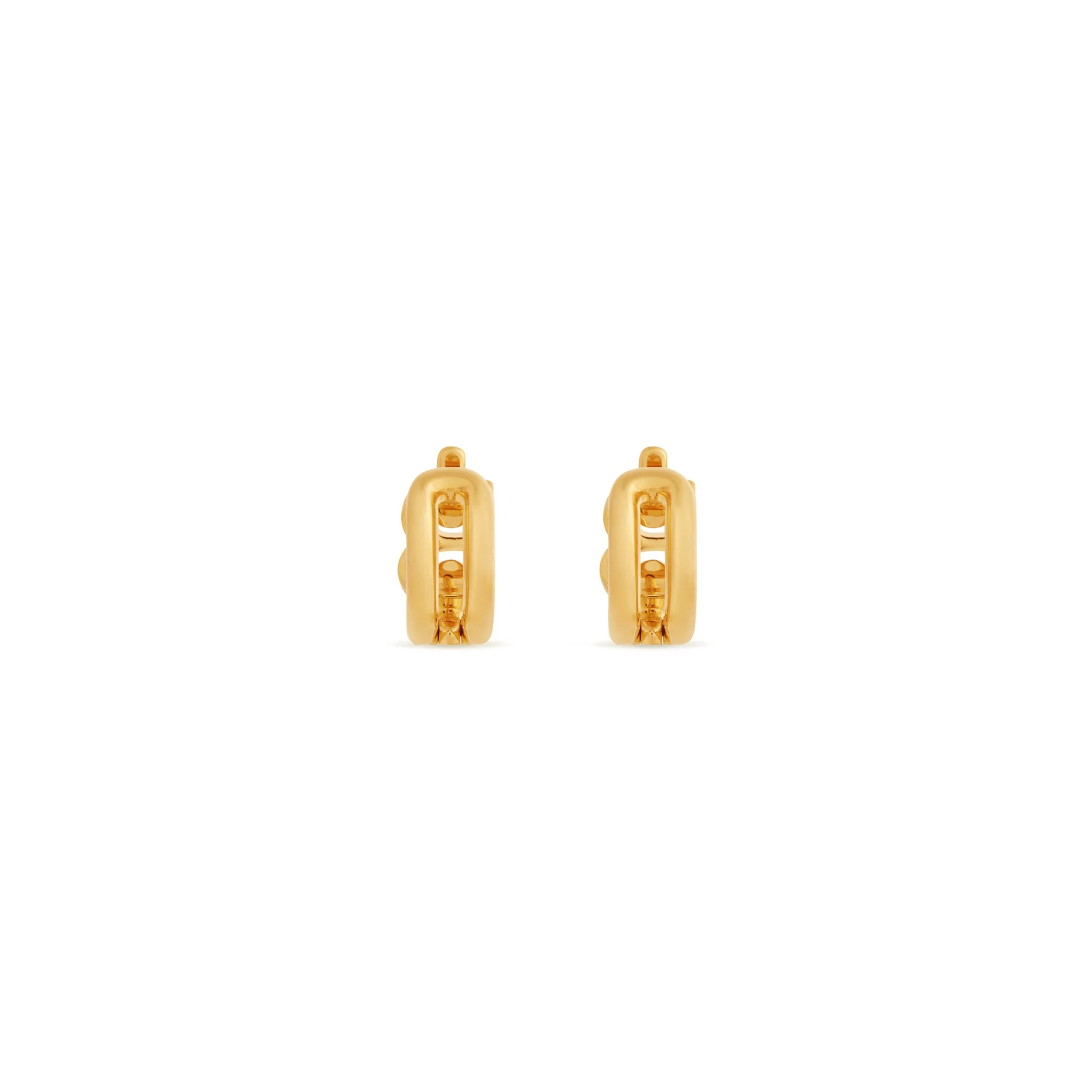 B Chain Hoop Earrings P - Shiny Gold - Image 2