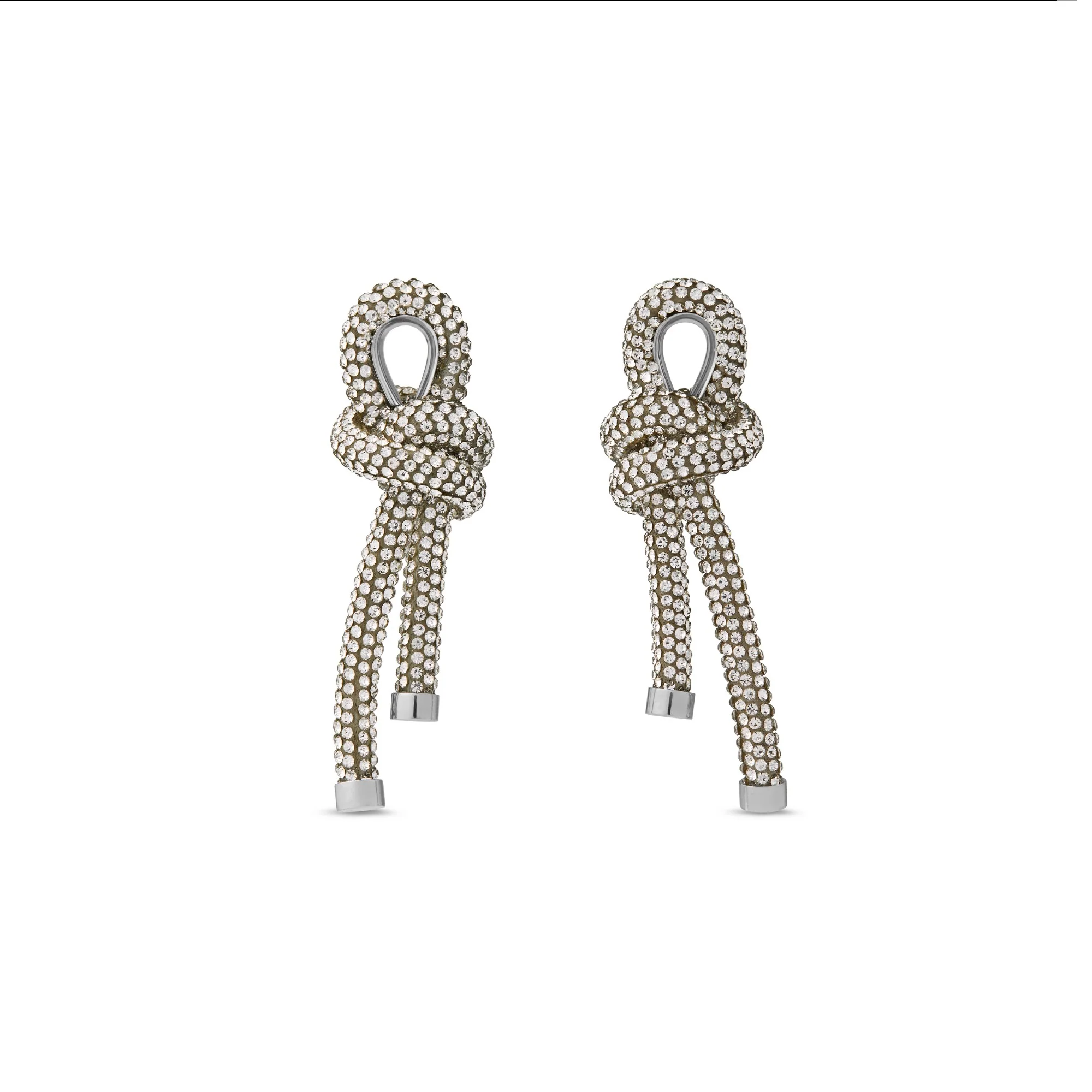 Rope Earrings P - Shiny Silver/Crystal