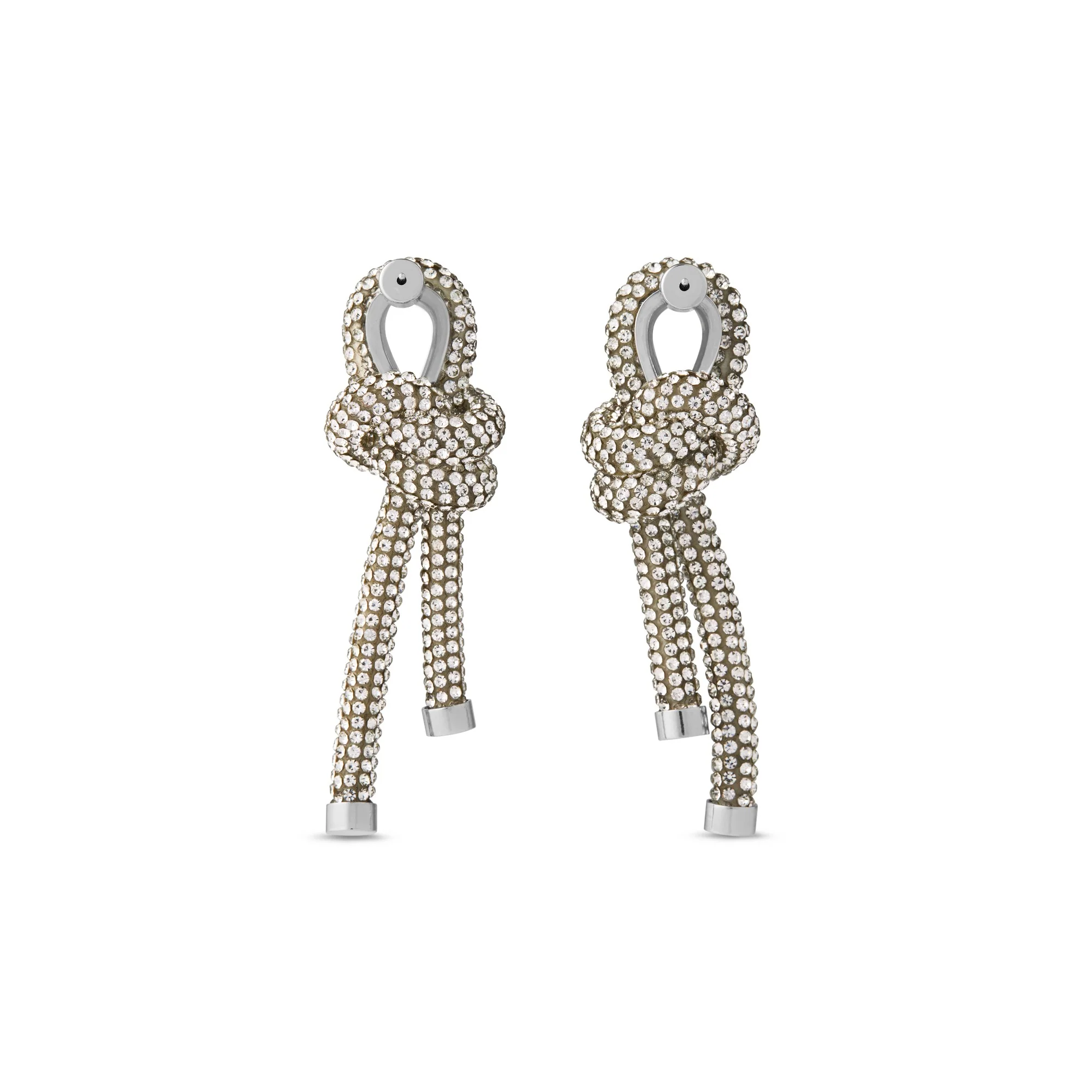 Rope Earrings P - Shiny Silver/Crystal - Image 3
