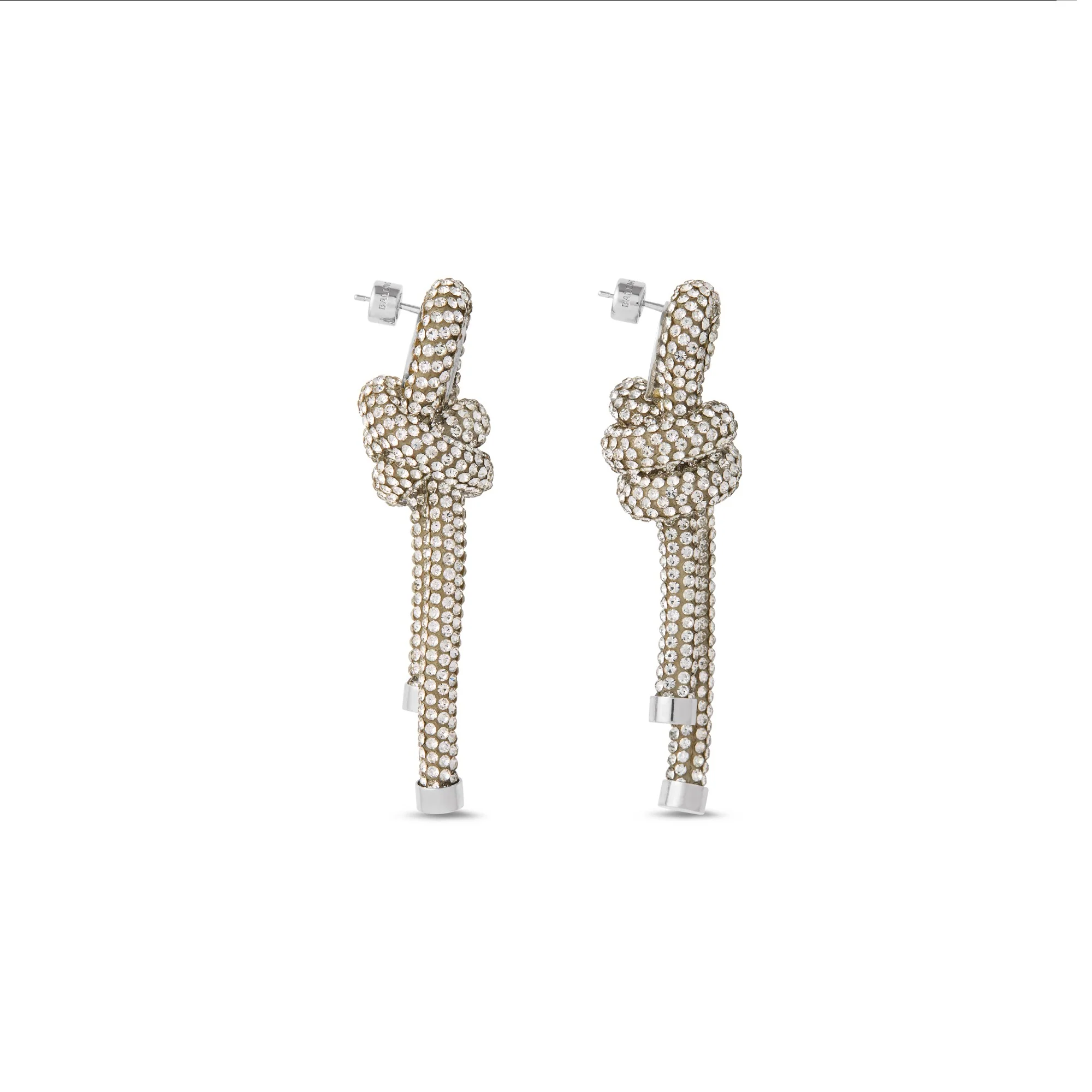 Rope Earrings P - Shiny Silver/Crystal - Image 4
