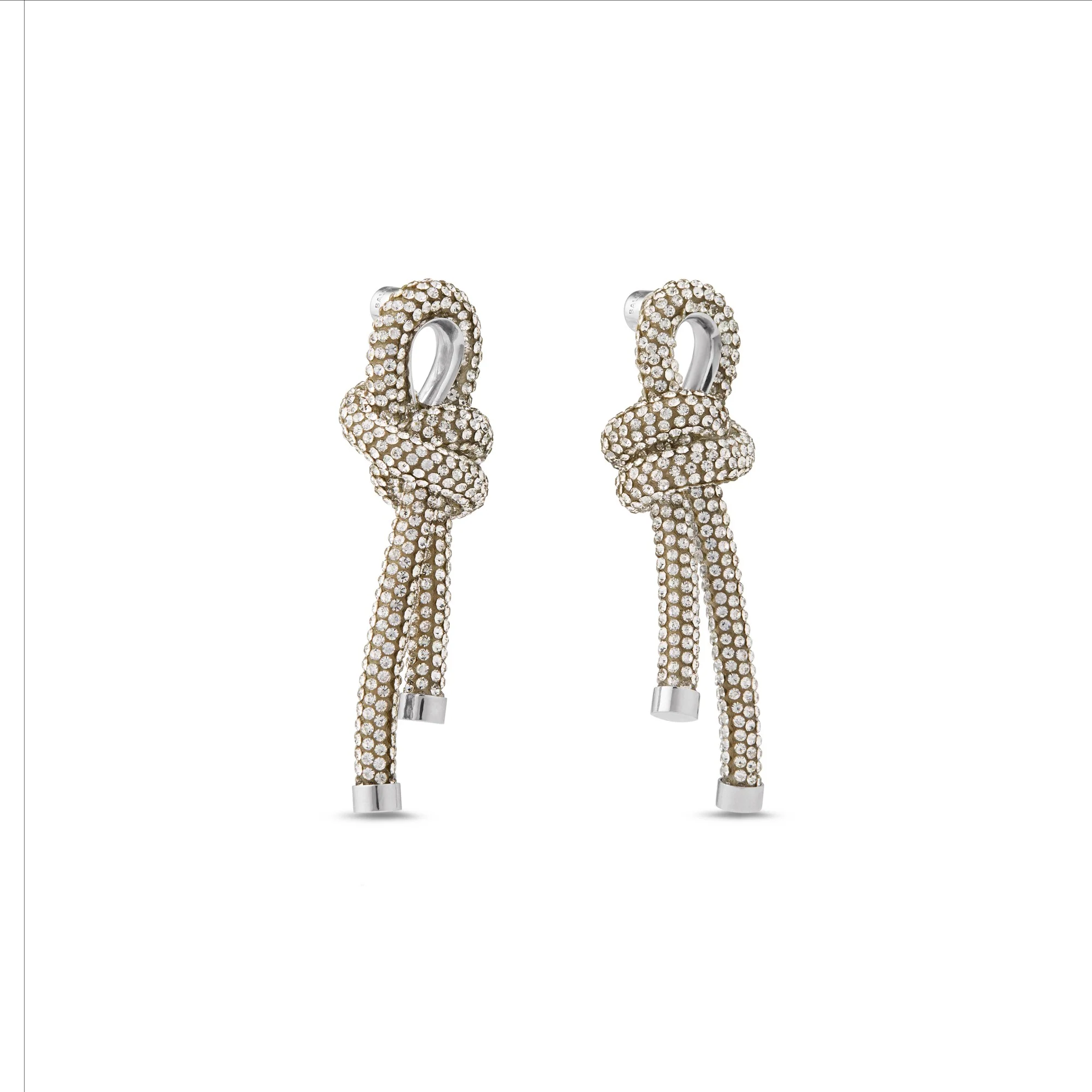 Rope Earrings P - Shiny Silver/Crystal - Image 5