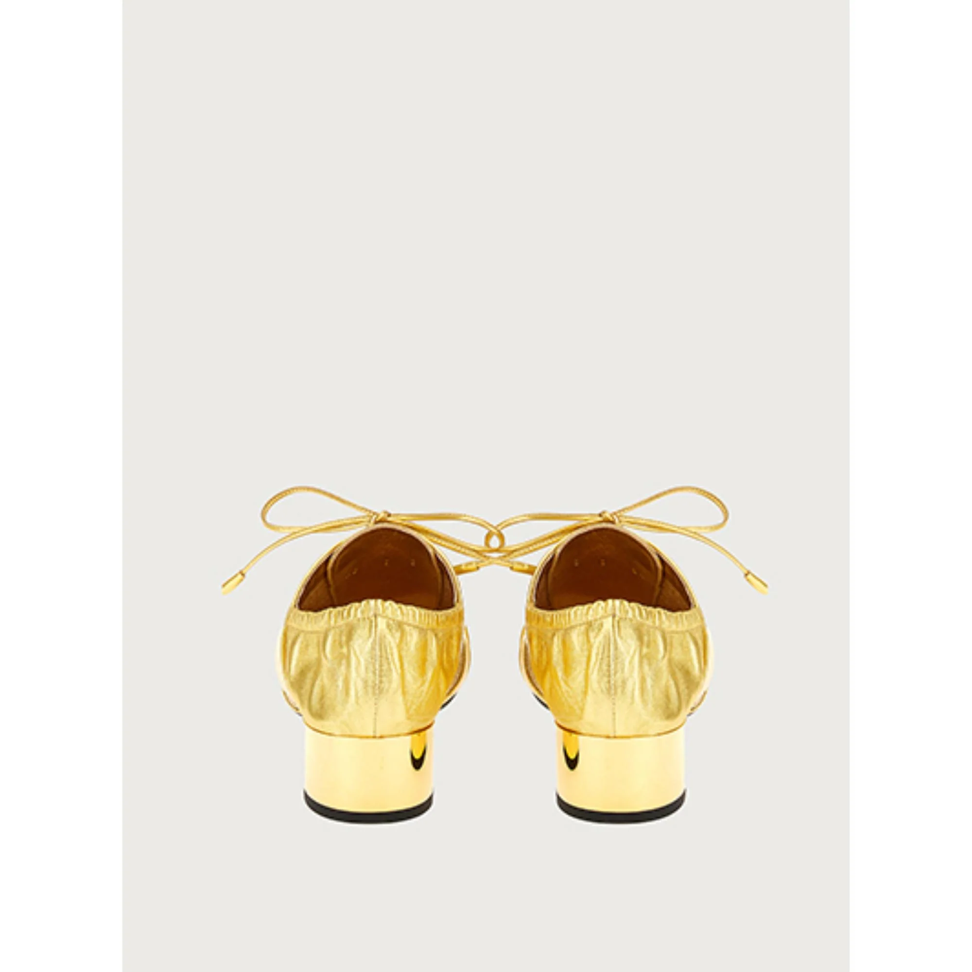 Lace Up Nappa Shoe - Gold - Image 5