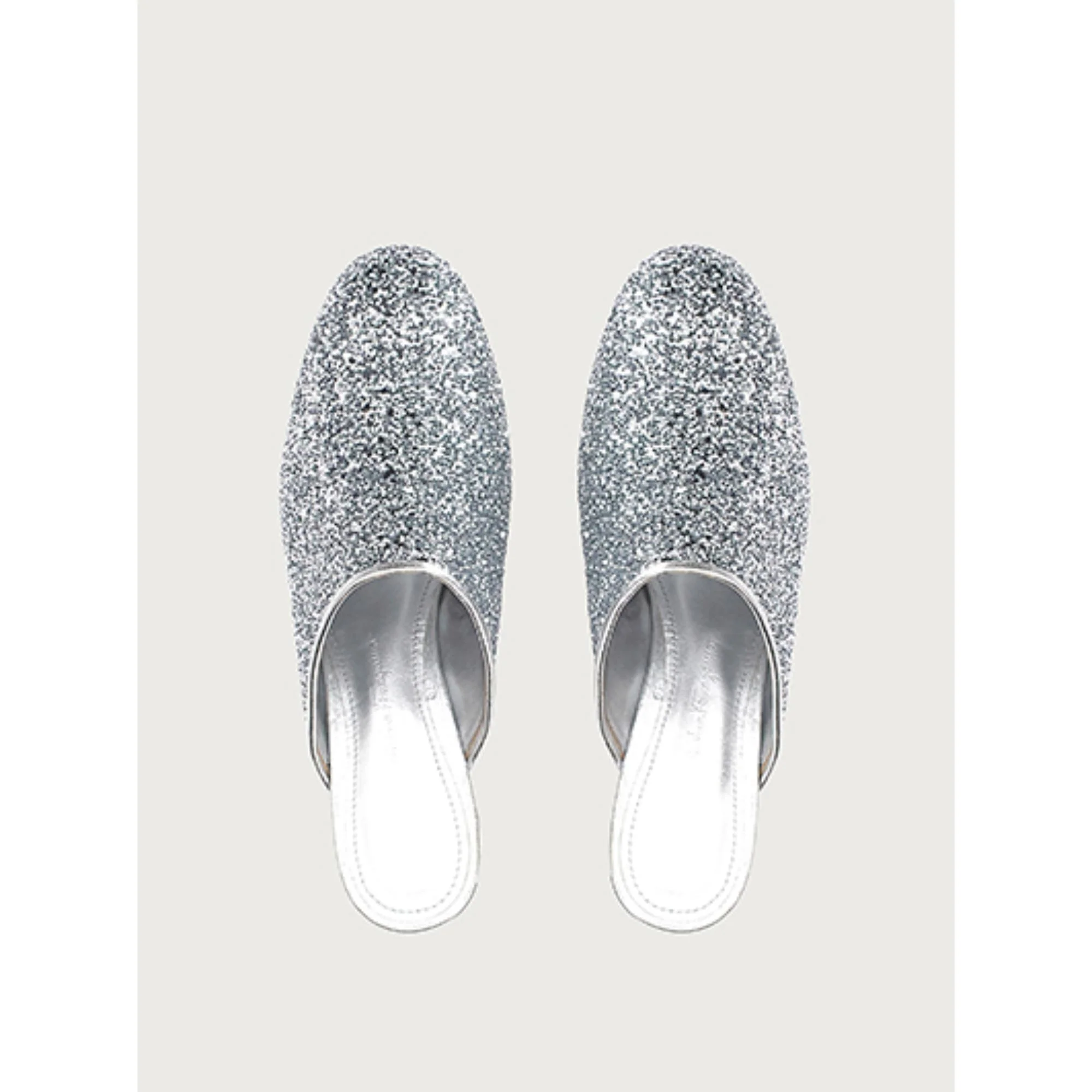 Mirrored Heel Mule - Silver - Image 2