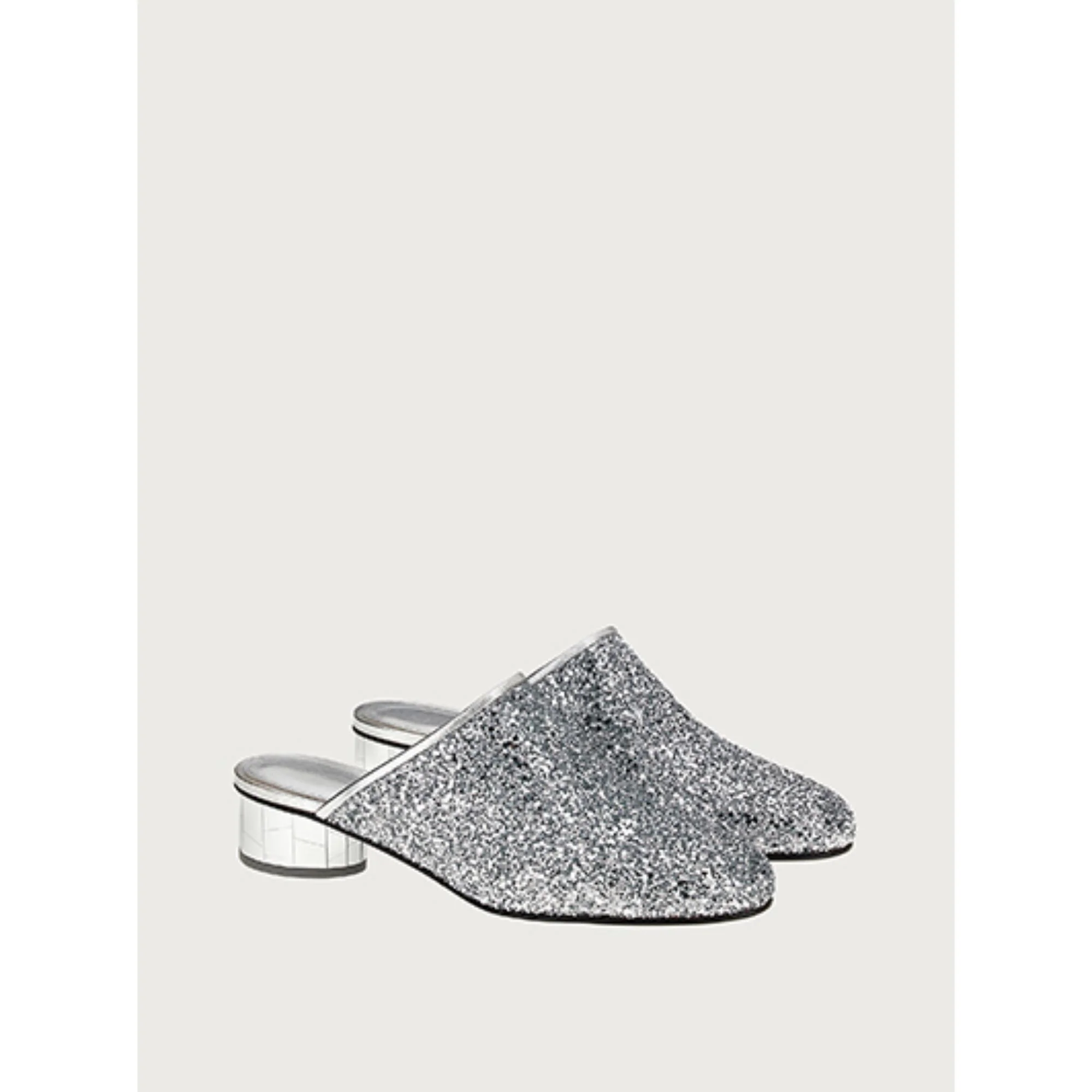 Mirrored Heel Mule - Silver - Image 3