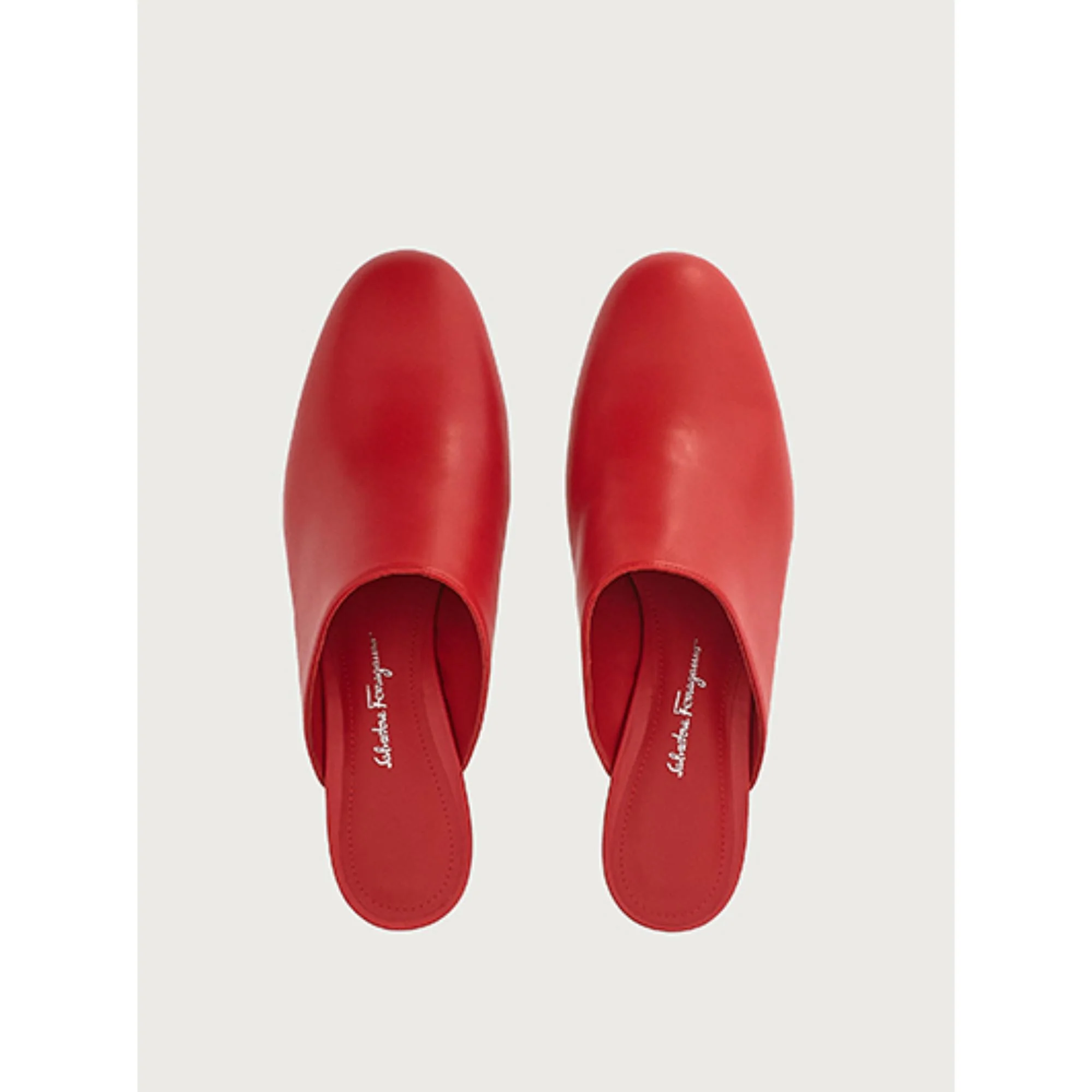 Mirrored Heel Mule - Lipstick Red - Image 2
