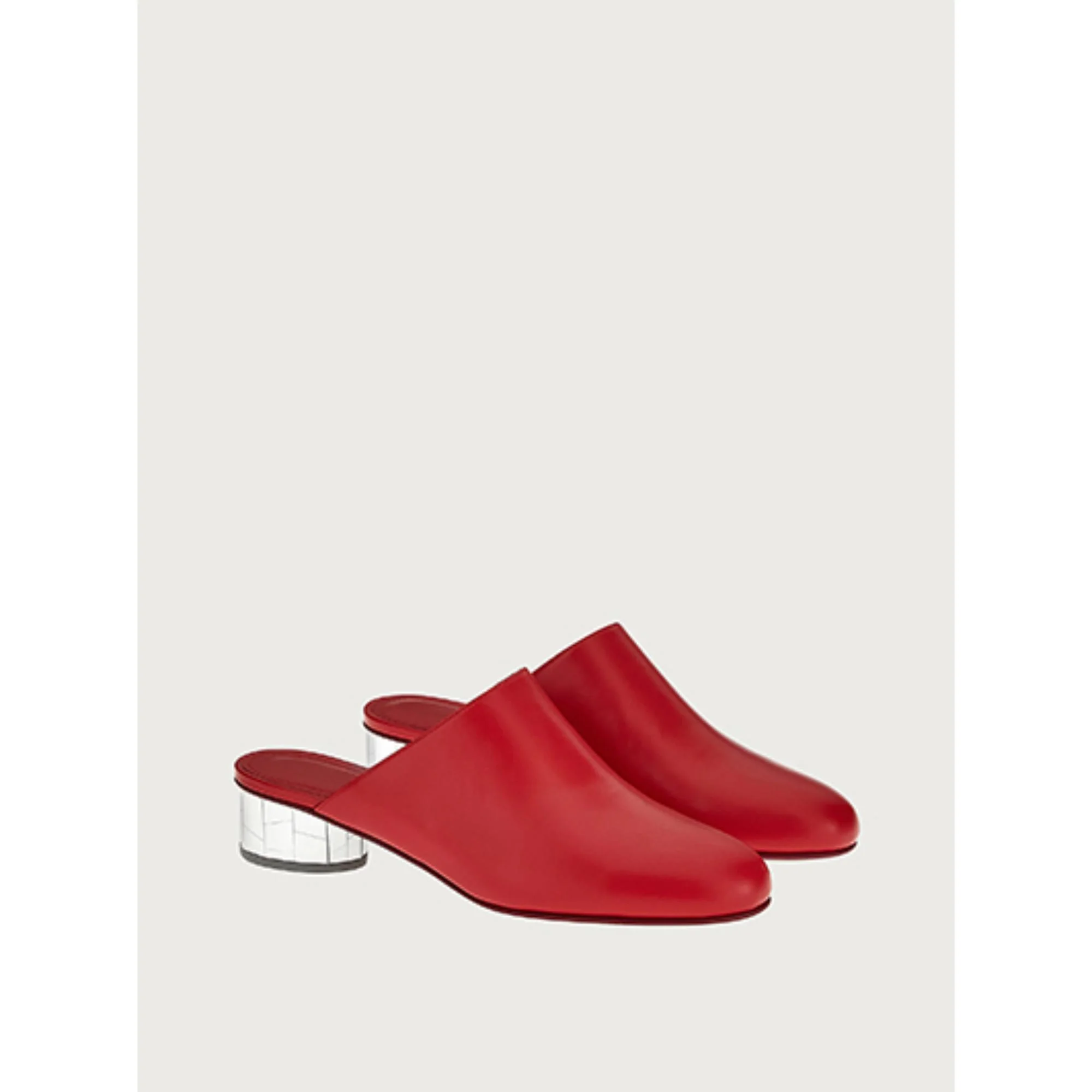 Mirrored Heel Mule - Lipstick Red - Image 3