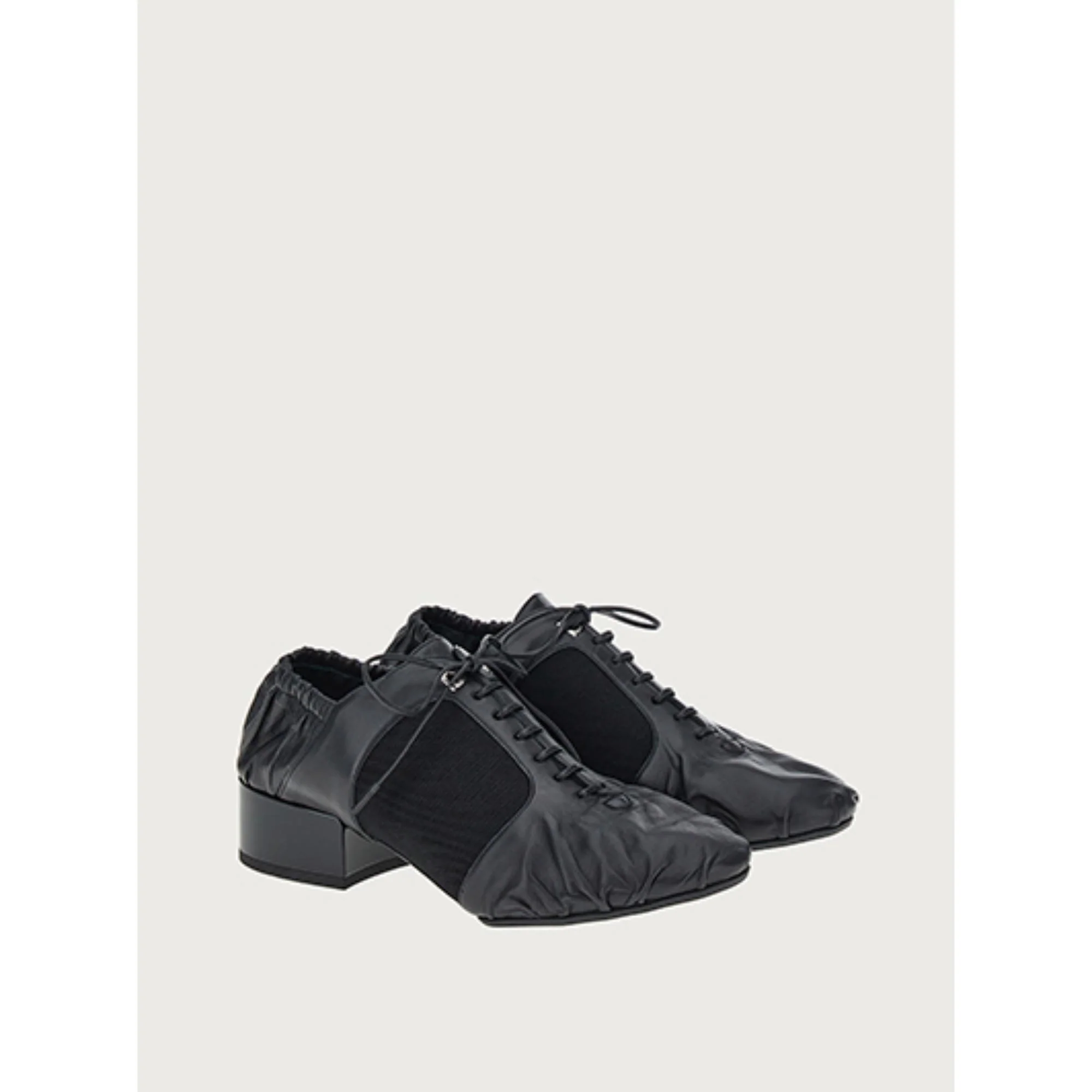 Lace Up Nappa Shoe - Black - Image 3