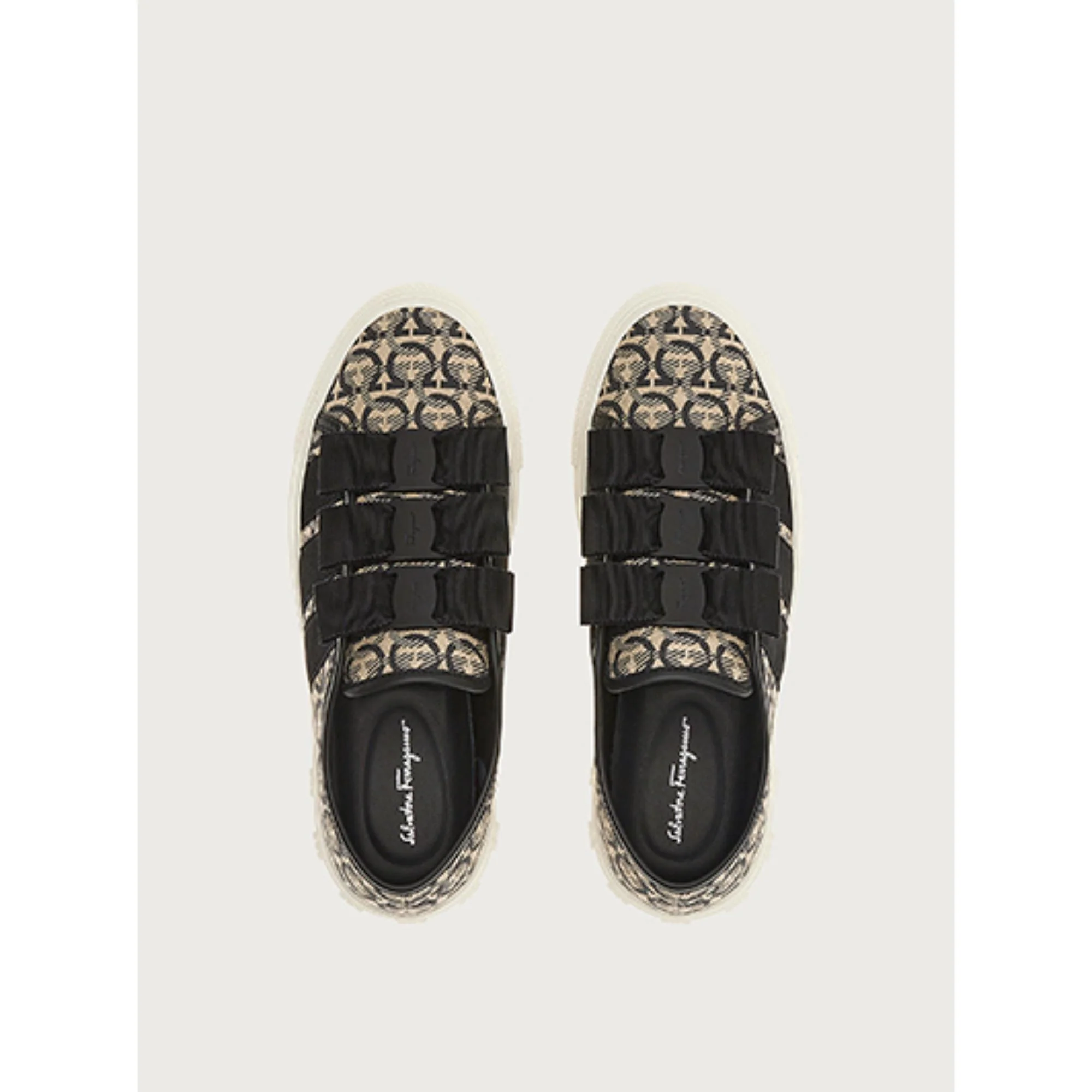 Gancini And Vara Bow Sneakers - Beige/Cashew - Image 2