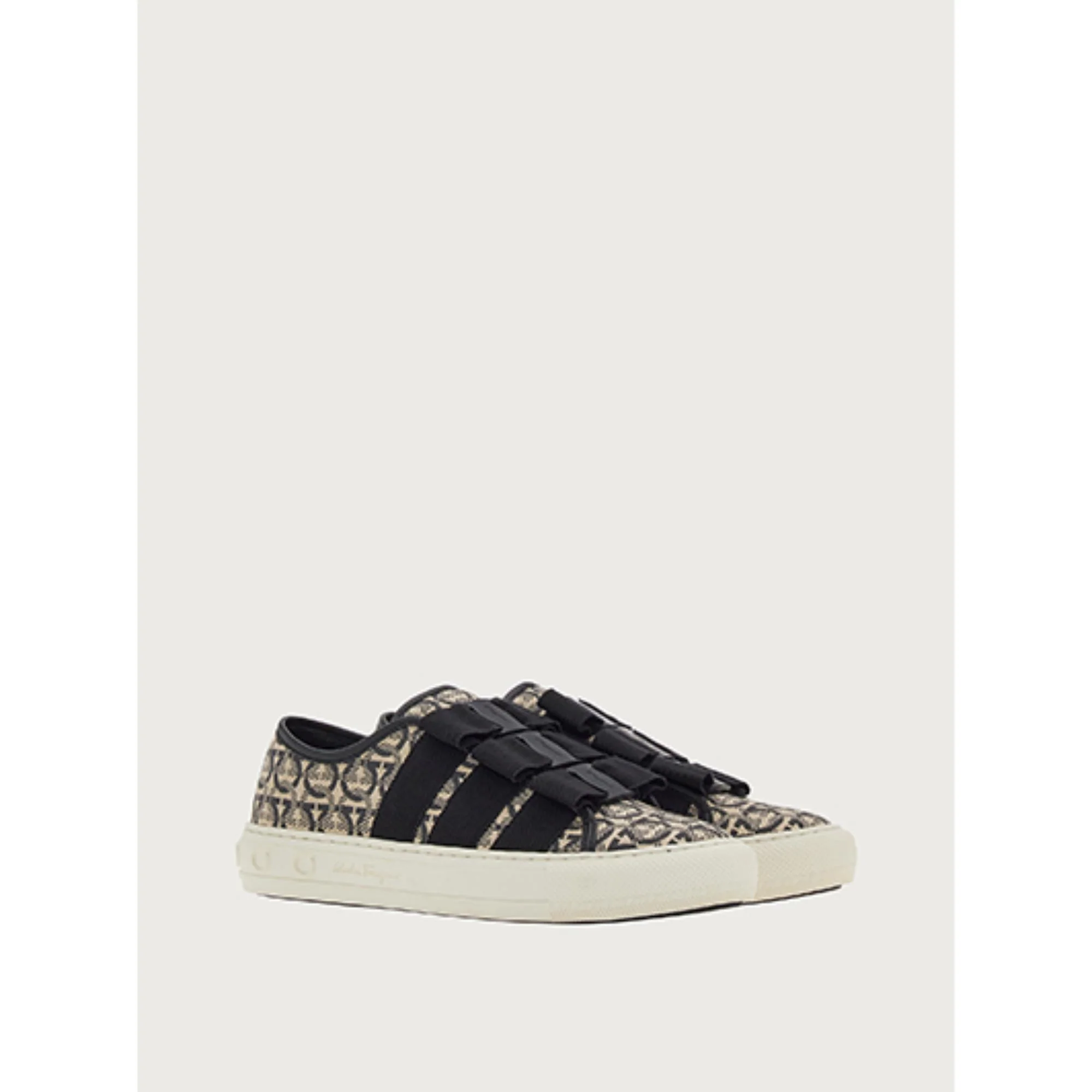 Gancini And Vara Bow Sneakers - Beige/Cashew - Image 3