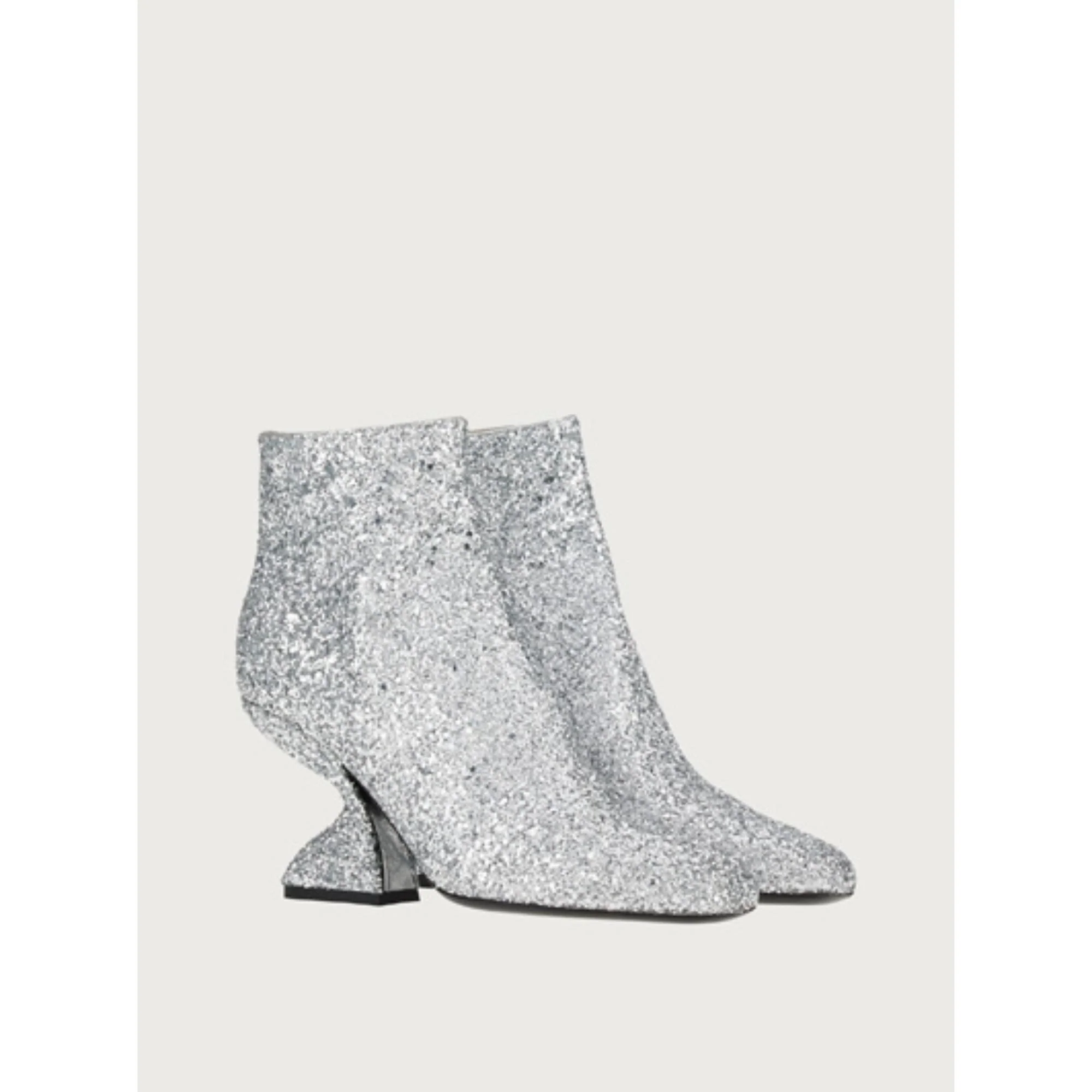 F-Heel Ankle Boots - Silver - Image 4