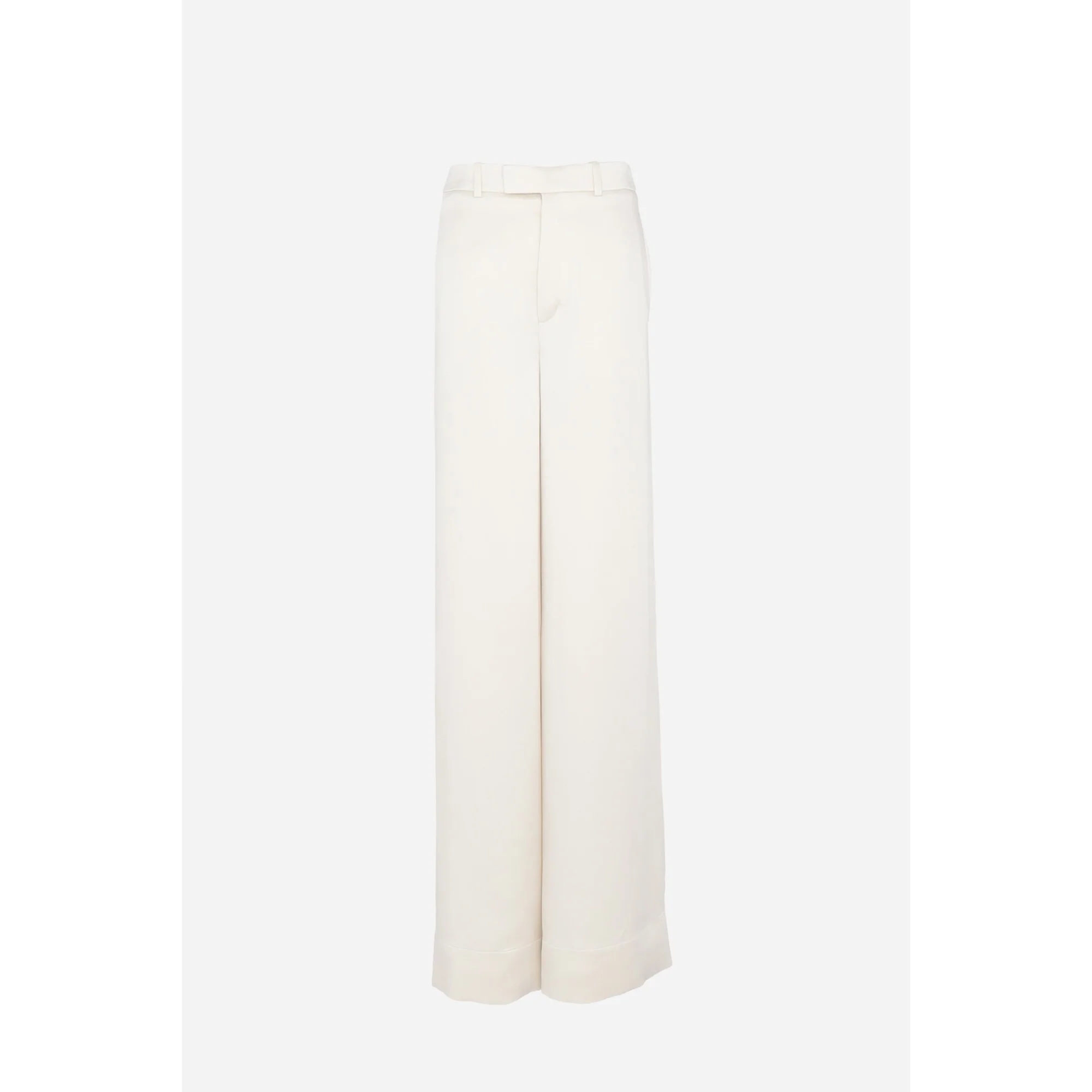 Pantalon Satin Envers Crepe - Craie