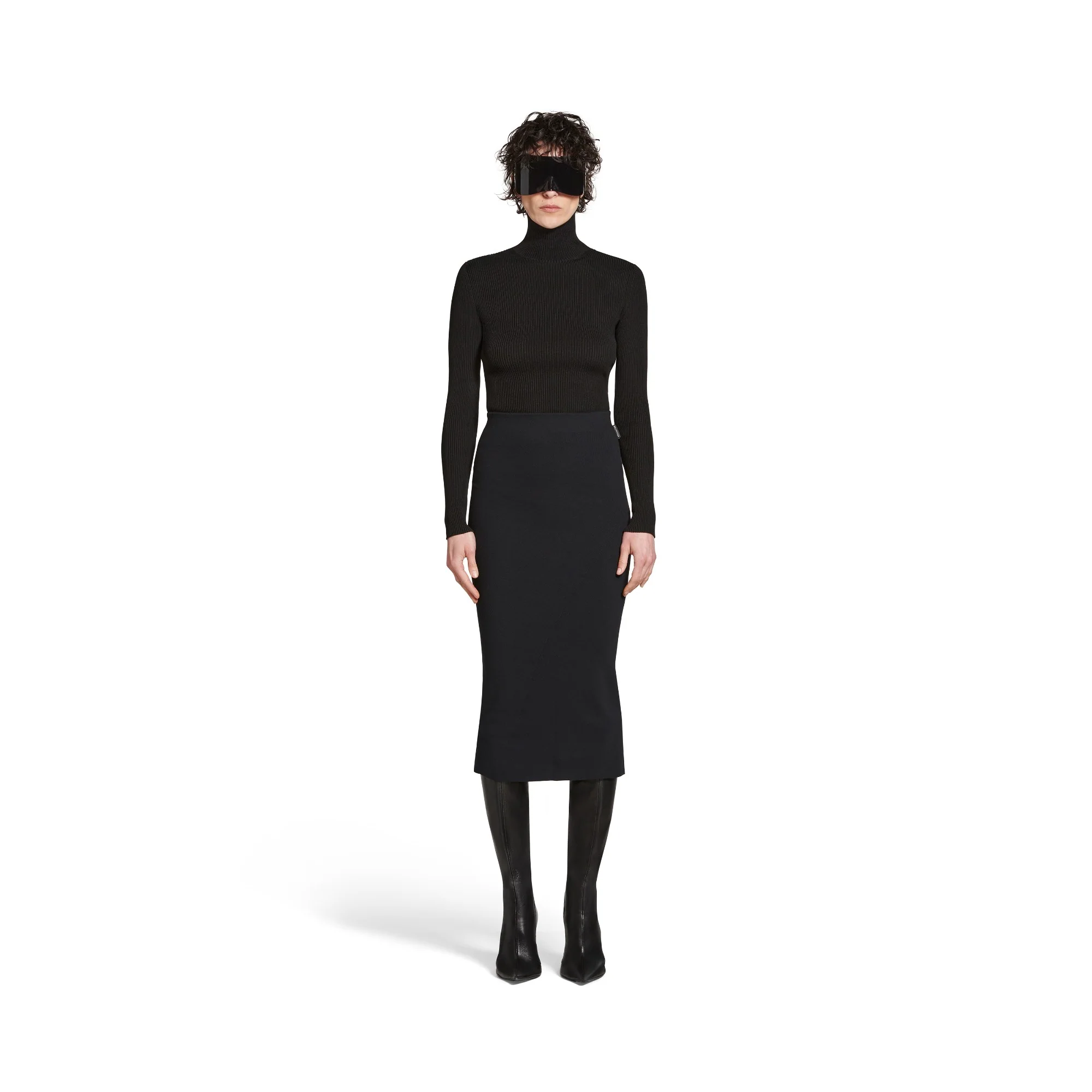 Midi Twisted Skirt - Black - Image 3