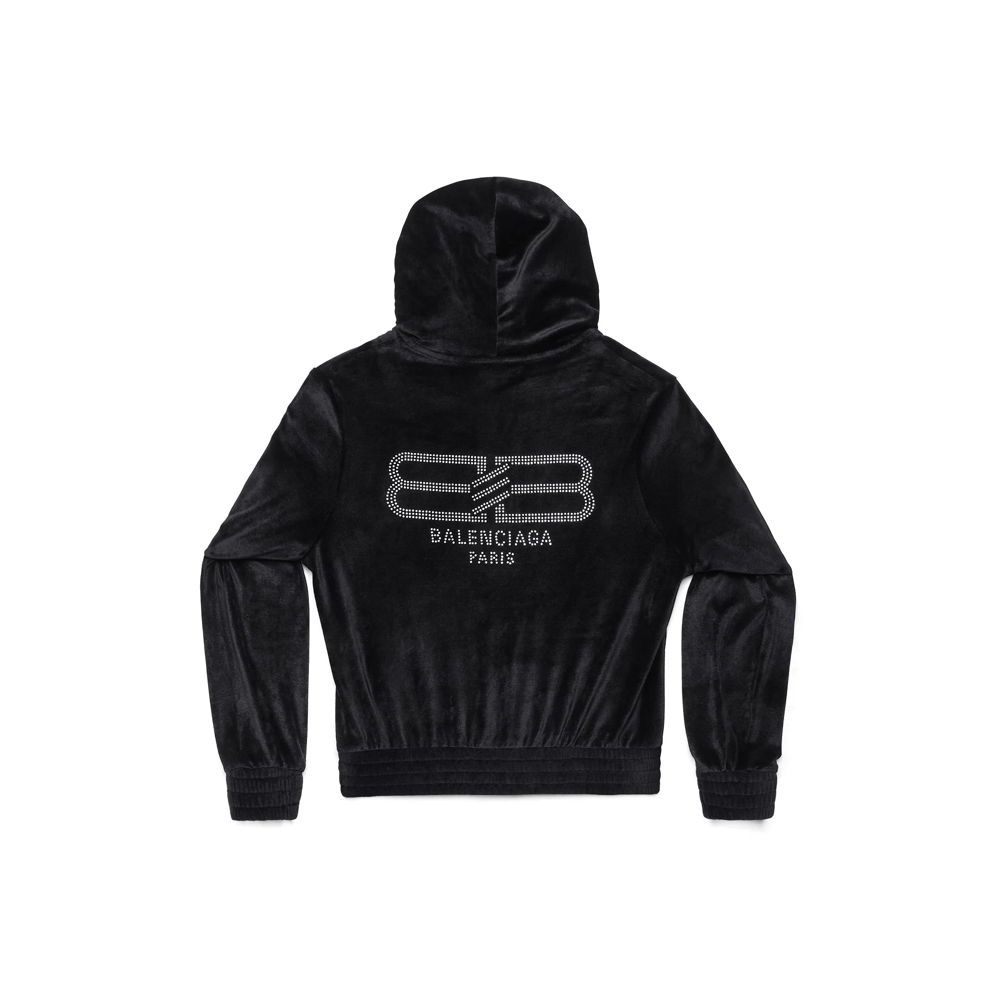 Fitted Zip Up Hoodie - Black - Image 2